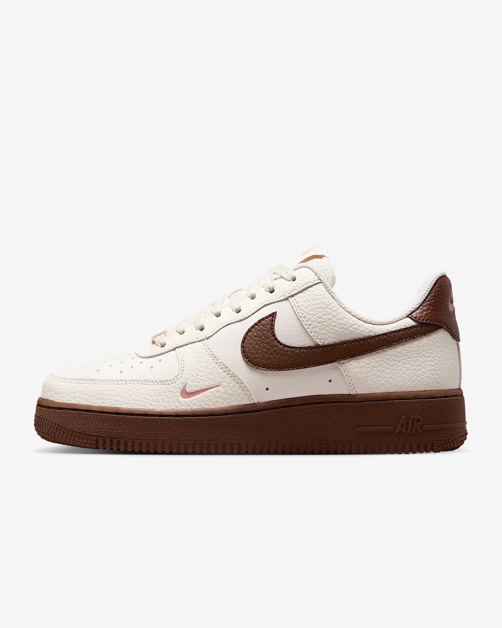 Nike Air Force 1 '07 女子空军一号运动鞋 - 帆白/动物群棕/玫瑰金/动物群棕