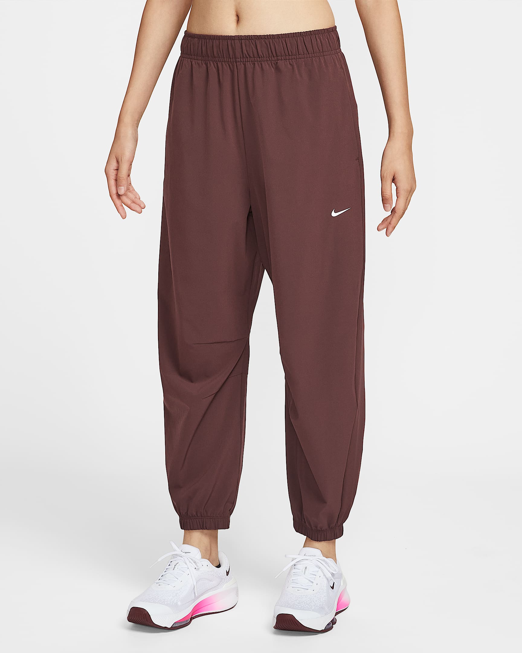 Nike One Repel 女子拒水高腰梭织长裤 - 鲜亮勃艮第酒红/白色