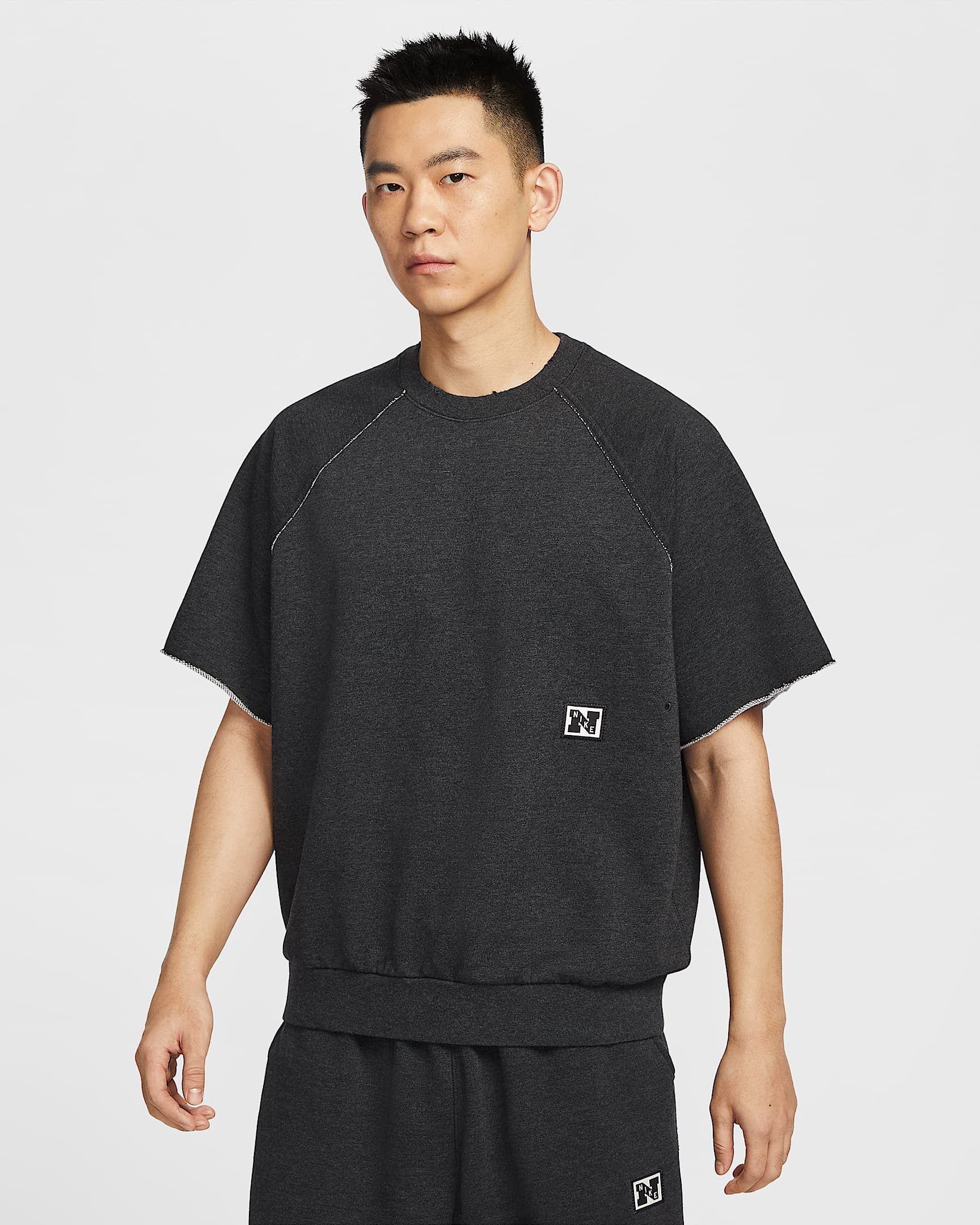 Nike Heritage Dri-FIT 男子速干针织短袖训练上衣 - 黑/调色/黑/黑