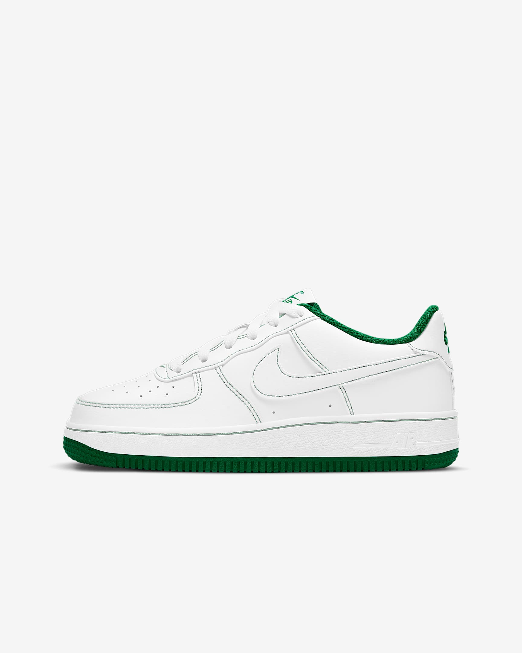 Nike Air Force 1 (GS) 大童运动童鞋 - 白色/松绿/白色