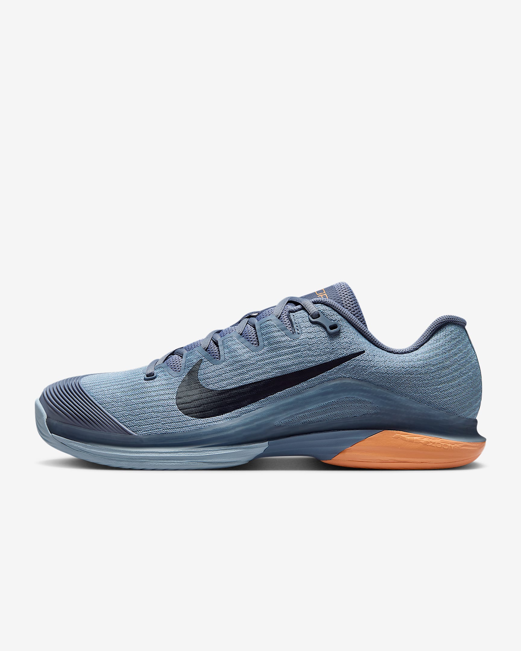Nike Vapor 12 男子硬地球场网球鞋 - 灰石板蓝/浅军械蓝/马拉喀什橙/黑曜石色