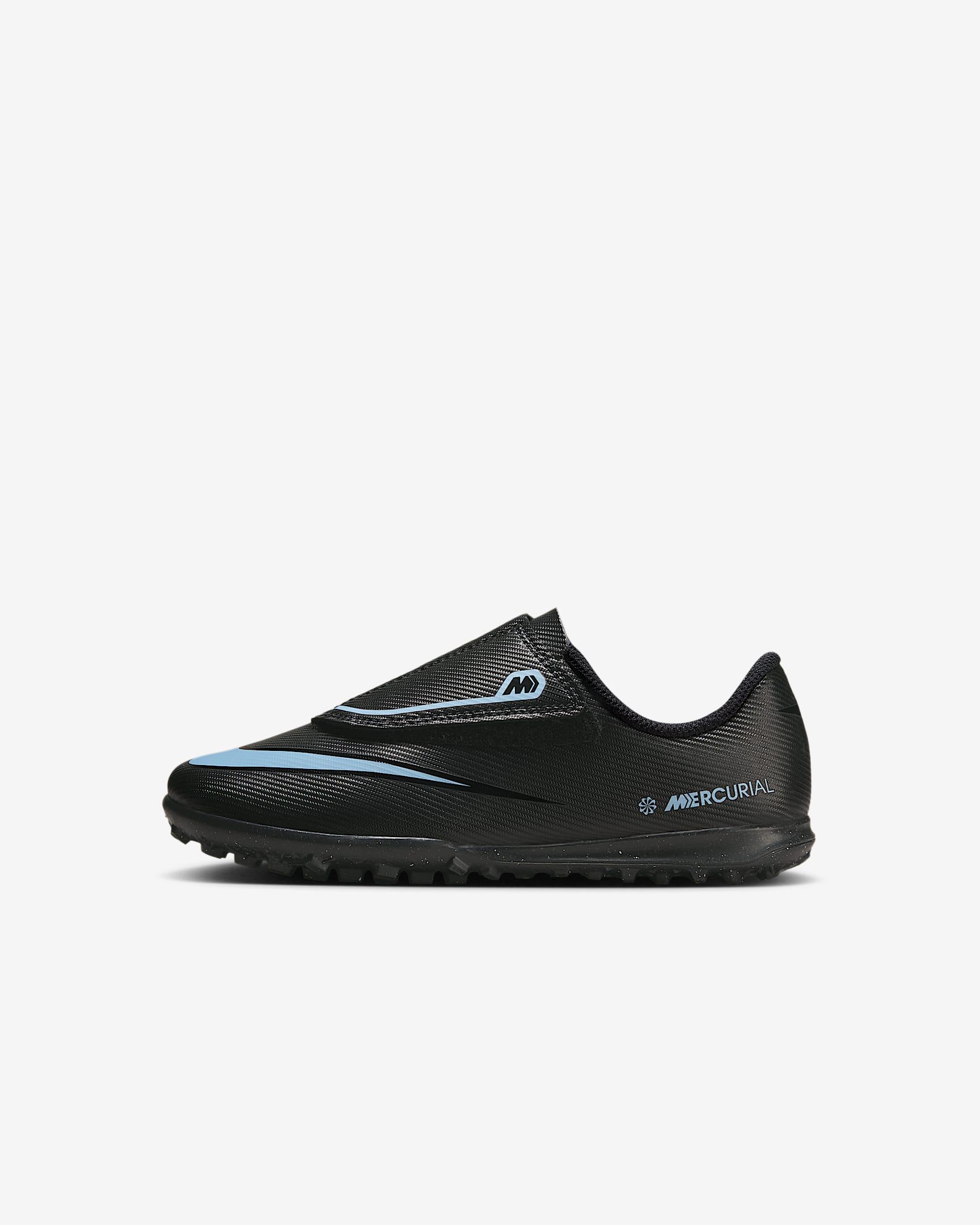 Nike Jr. Mercurial Vapor 16 Club 耐克刺客系列幼童人造场地飞盘低帮足球鞋 - 黑/冰蓝