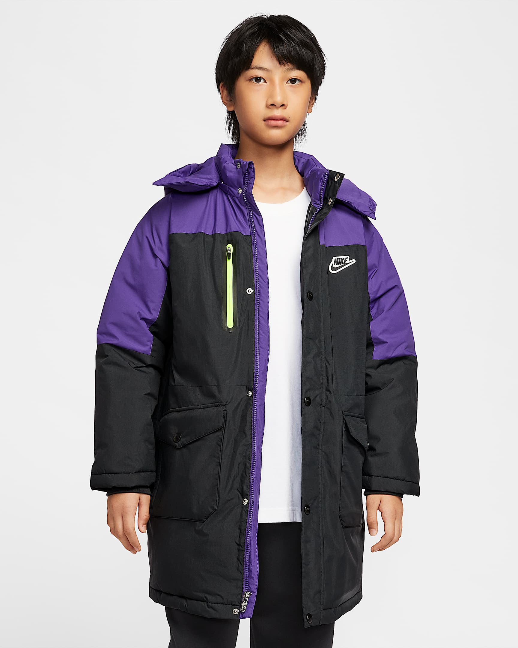 Nike 大童三防羽绒中长款夹克 - 黑