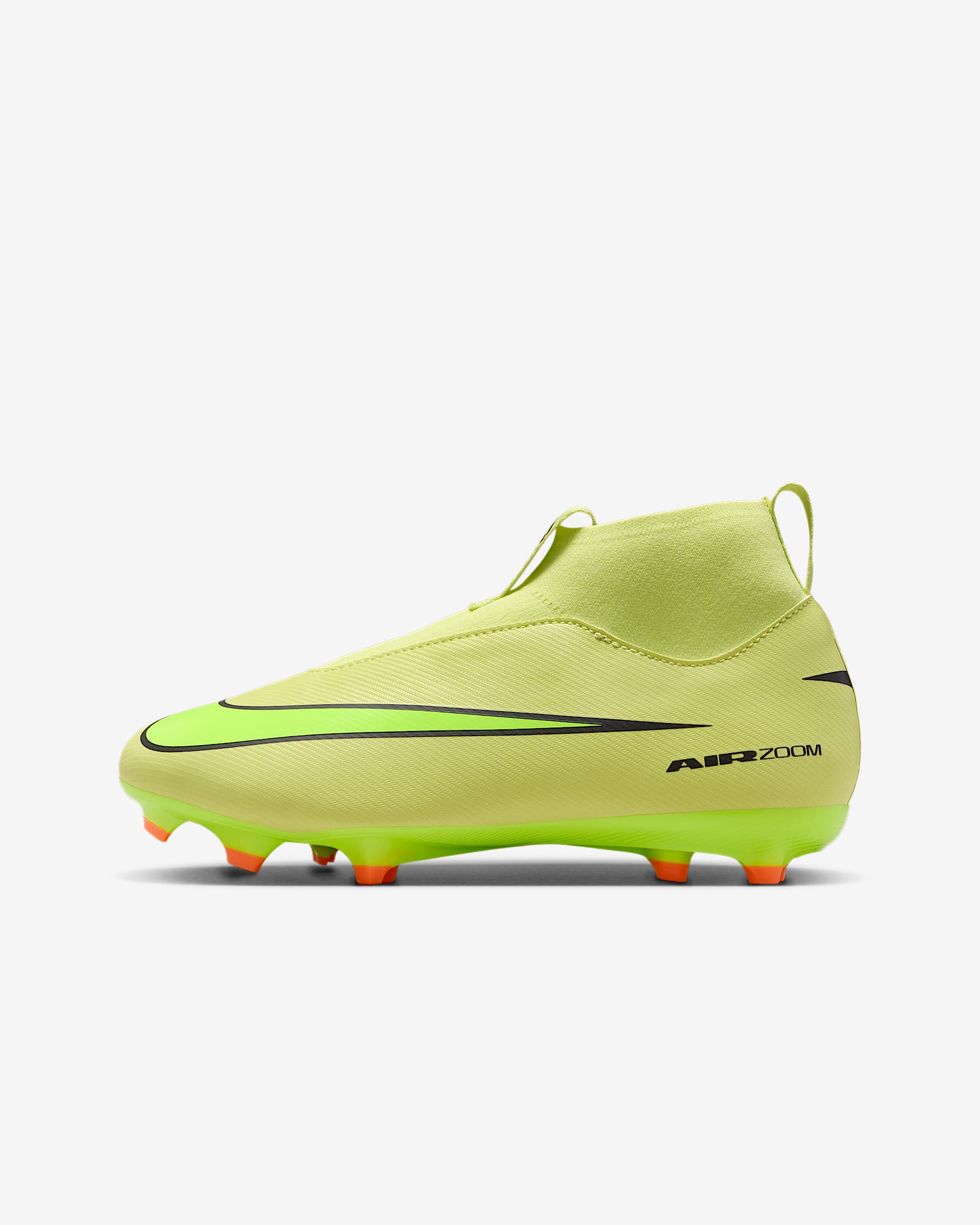 Nike Jr. Mercurial Superfly 10 Academy 耐克刺客系列大童 MG 多种场地高帮足球鞋 - 亮石灰色/橙红/荧光黄