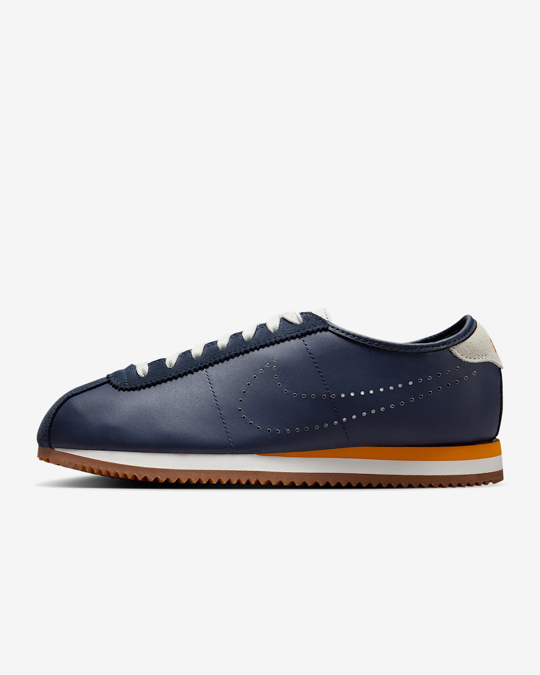 Nike Cortez Leather 女子运动鞋 - 深藏青/山峰白/橡皮中褐/亮橙色