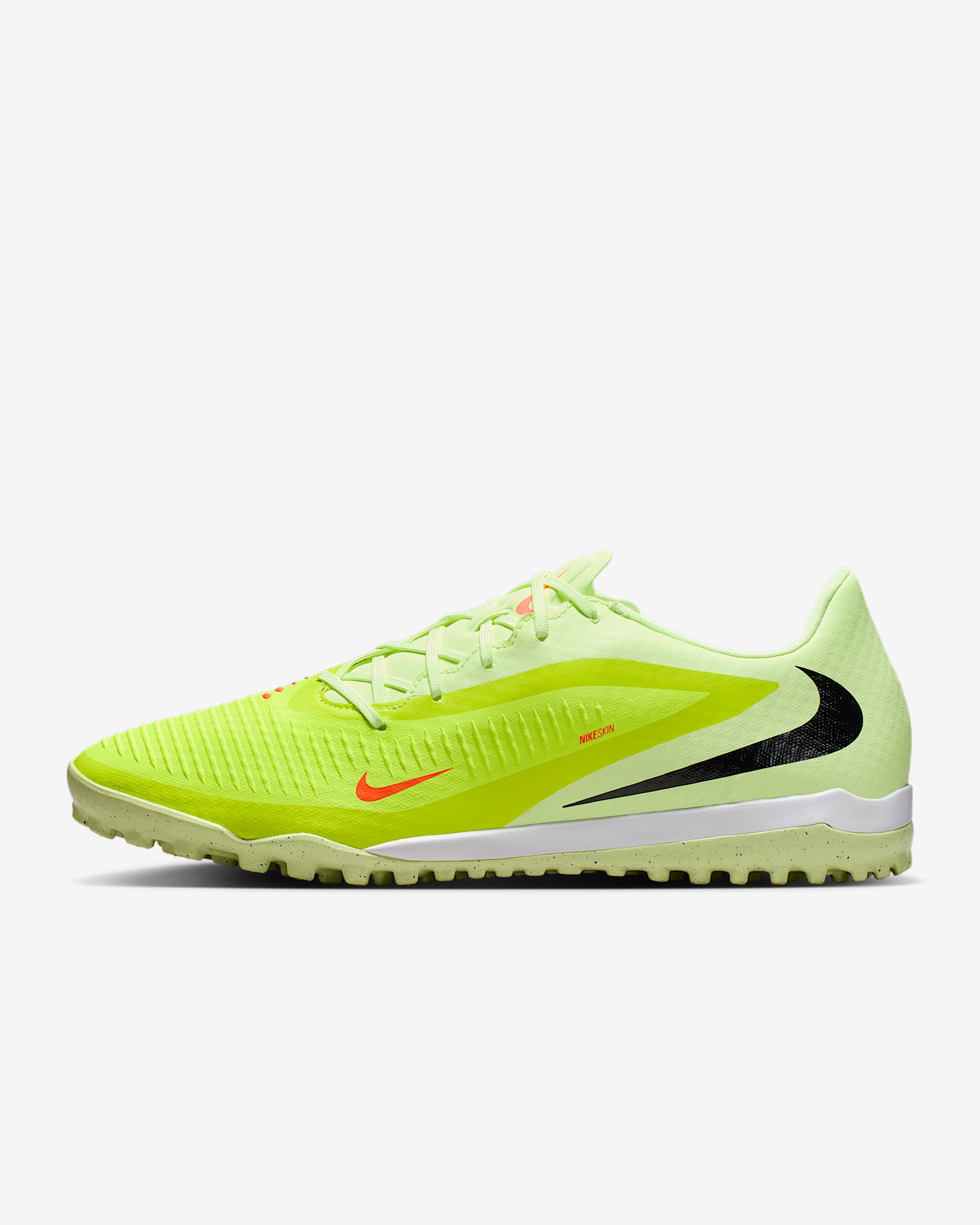 Nike Phantom 6 Low Academy 耐克暗煞系列男/女 TF 人造场地低帮足球鞋 - 橙红/亮石灰色/黑
