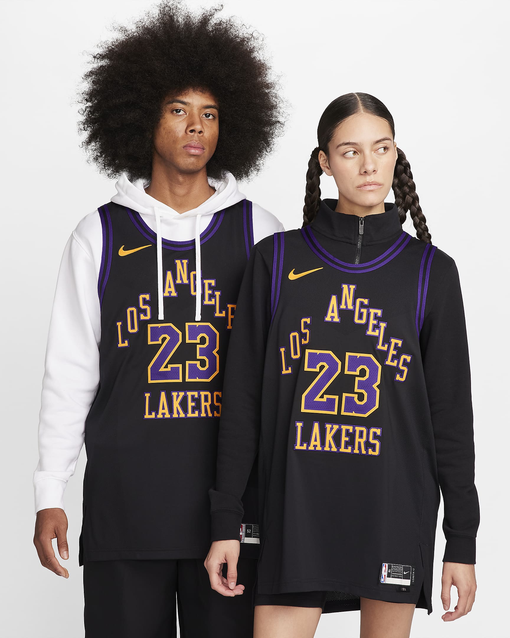 洛杉矶湖人队勒布朗·詹姆斯 (LeBron James) City Edition Nike Dri-FIT ADV NBA Authentic Jersey 男子速干球衣 - 黑