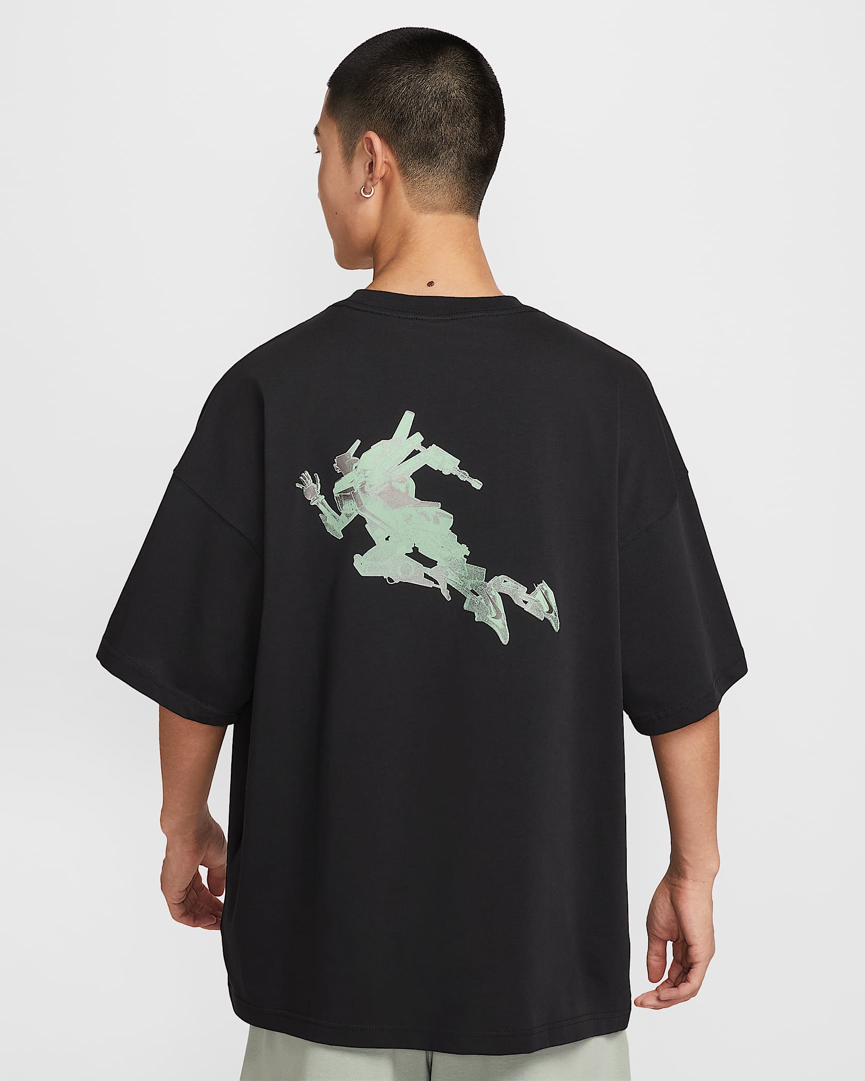 Nike Sportswear 男子 Oversize 风T恤 - 黑/泡沫薄荷绿/黑