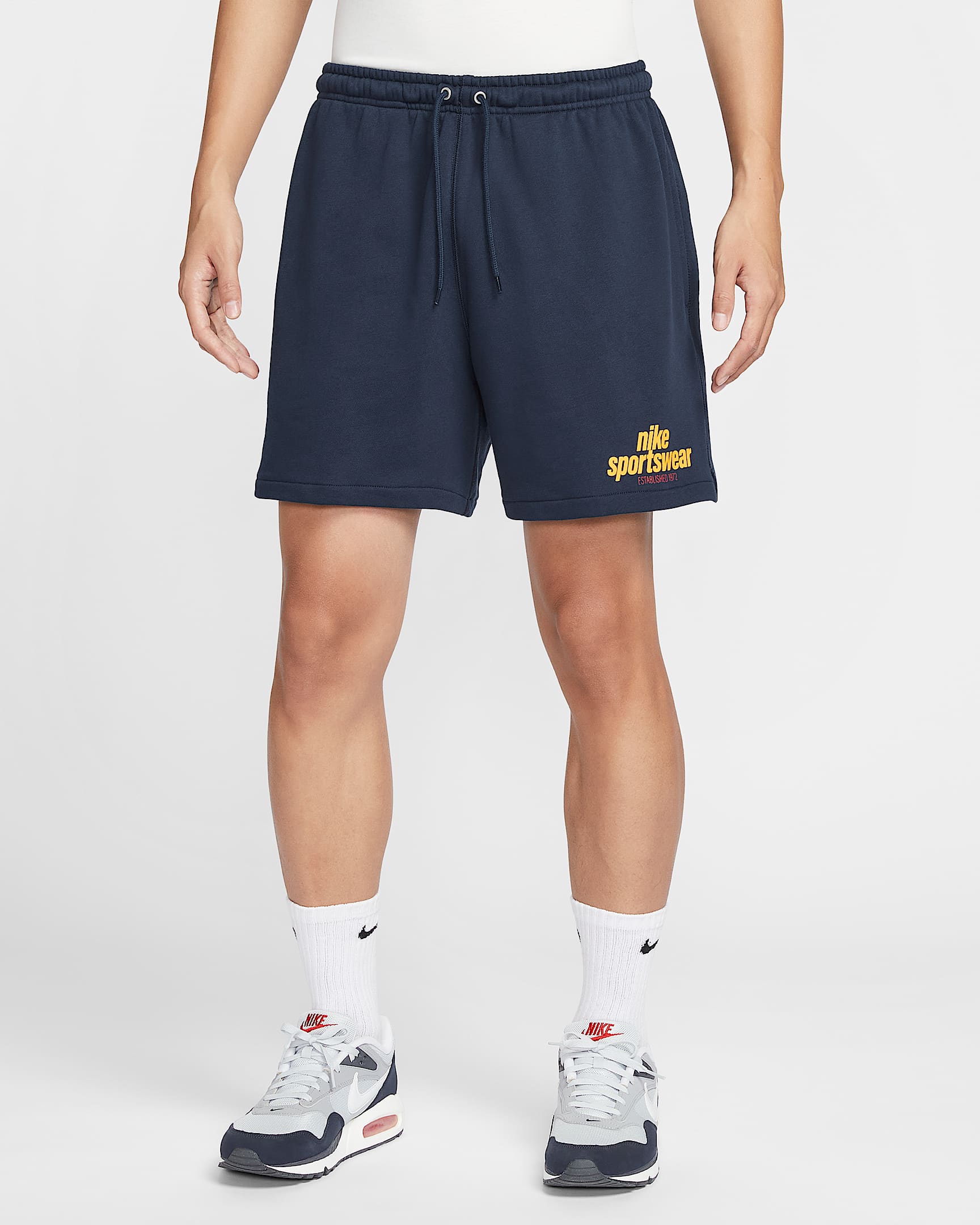 Nike Club 男子法式毛圈短裤 - 黑曜石色/黑曜石色/大学金