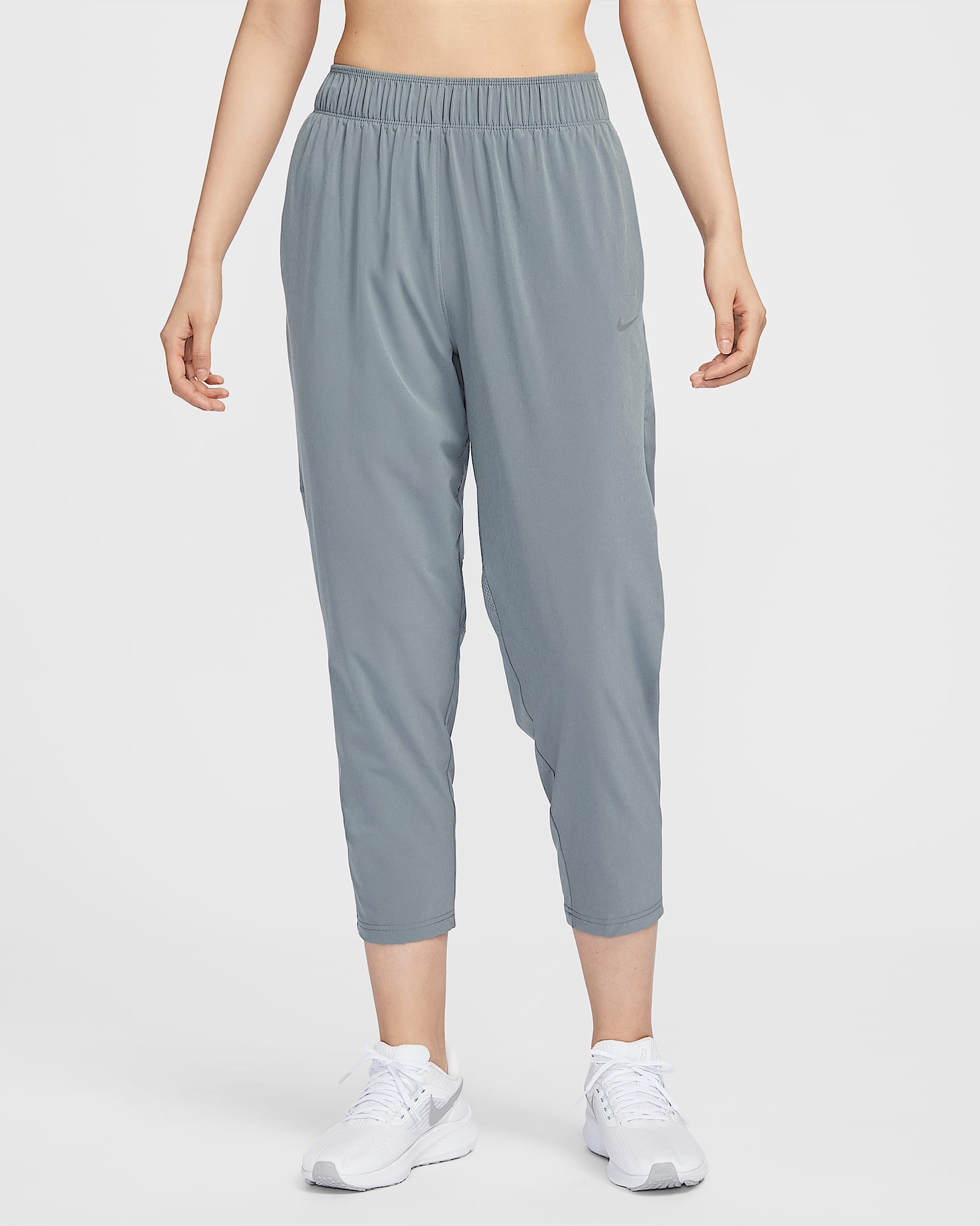 Nike Dri-FIT Fast 女子透气速干中腰跑步九分裤 - 烟灰