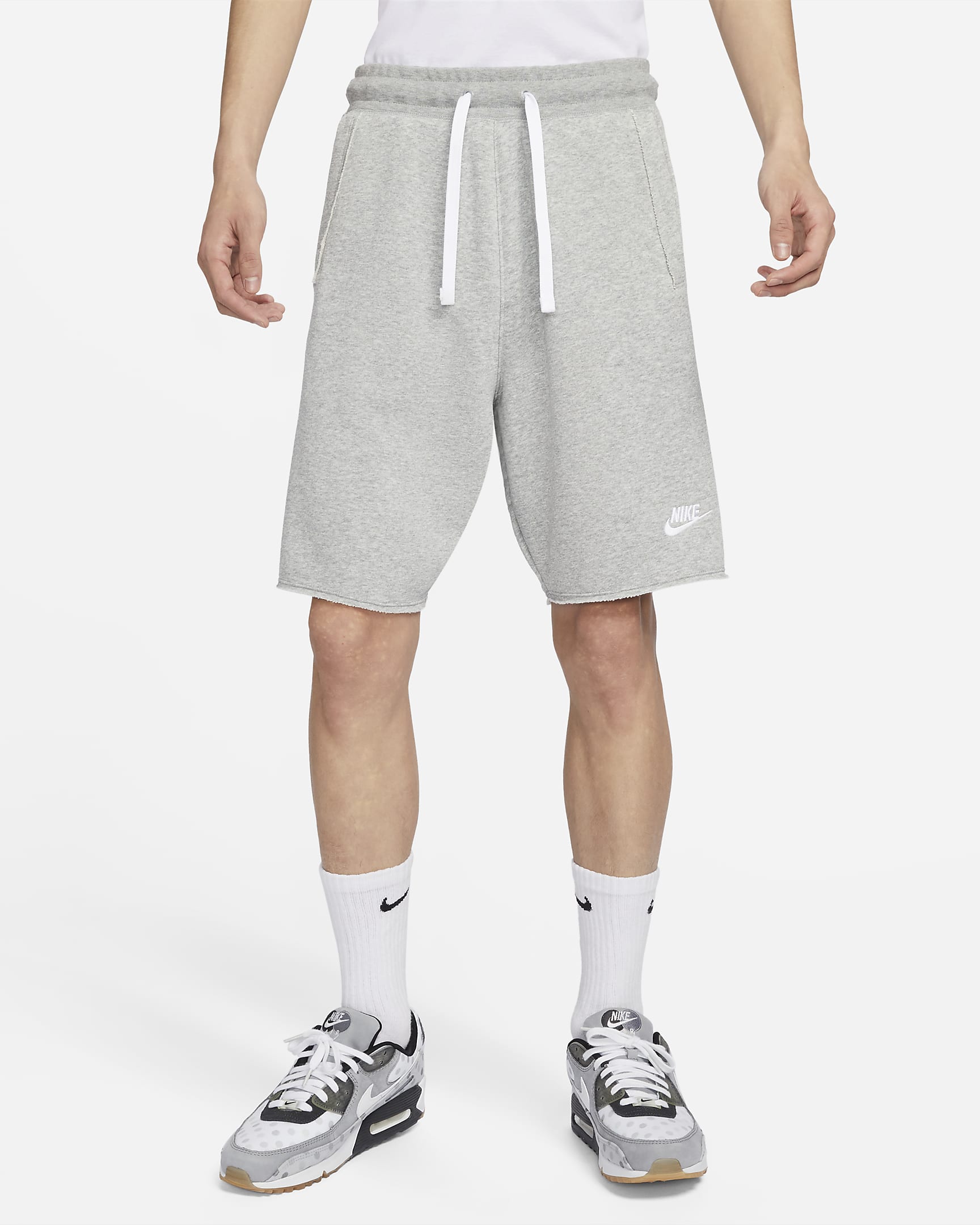 Nike Club Fleece Alumni 男子法式毛圈短裤 - 调色暗灰/白色/白色