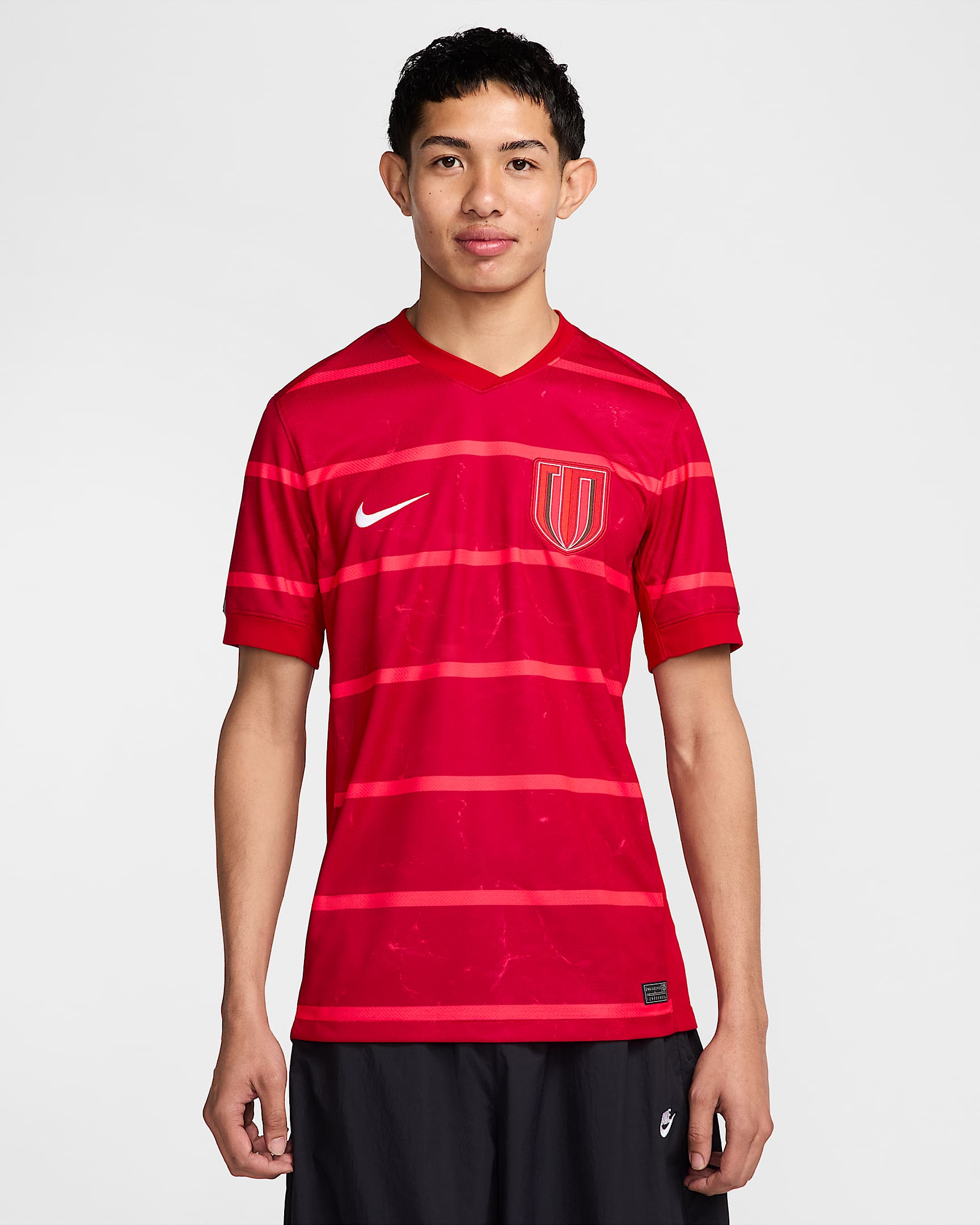 2025 赛季成都蓉城主场球迷版 Nike Dri-FIT 男子速干足球球衣 - 健身红/激光红/白色