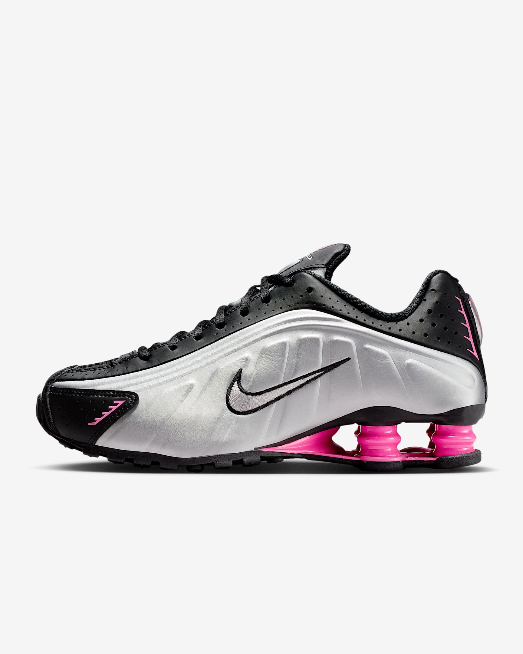 Nike Shox R4 KYOKA 同款女子气柱运动鞋 - 黑/亚紫粉/金属银