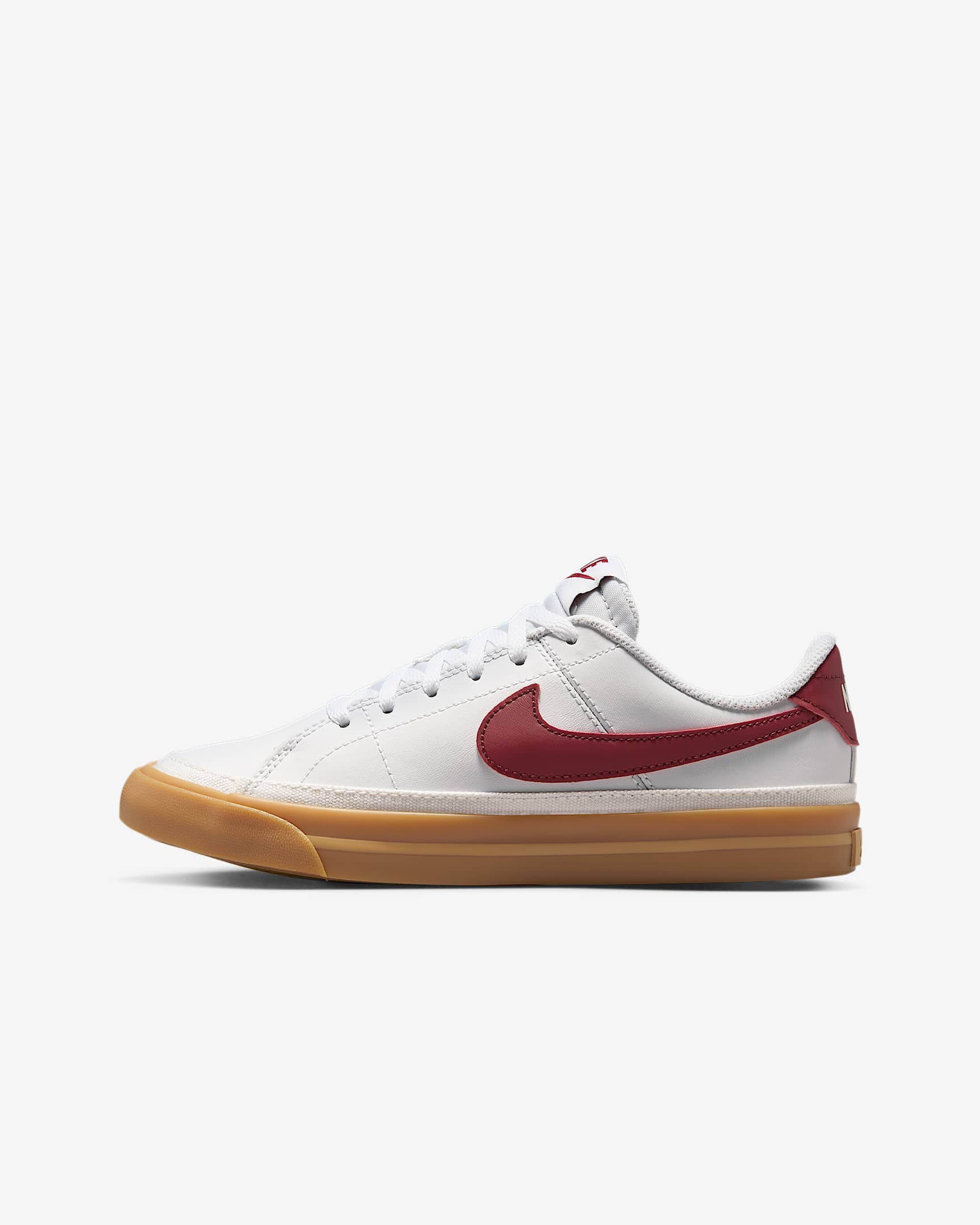 Nike Court Legacy 大童运动鞋板鞋 - 白色/橡皮黄/队红