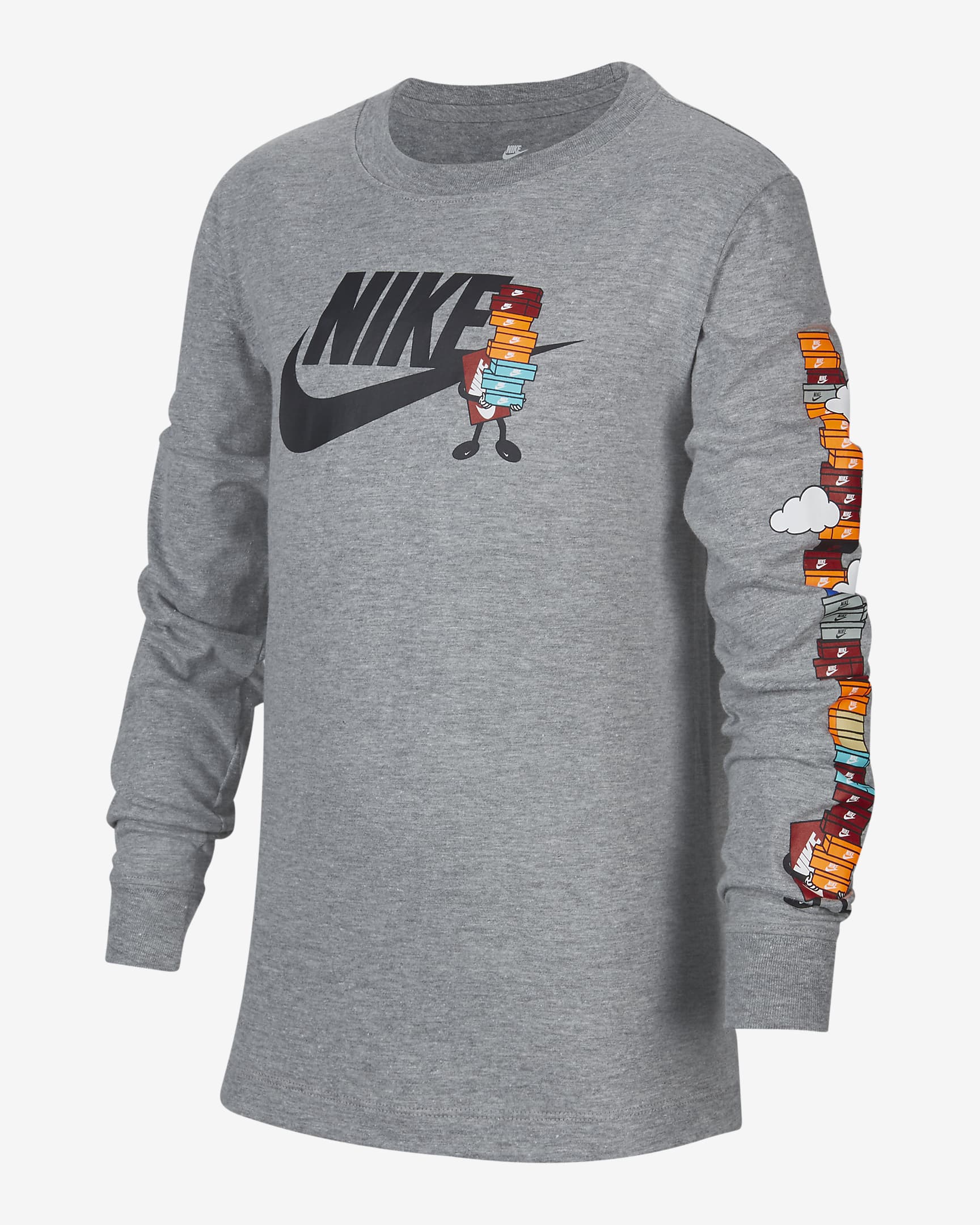 Nike Sportswear 大童长袖T恤 - 调色暗灰