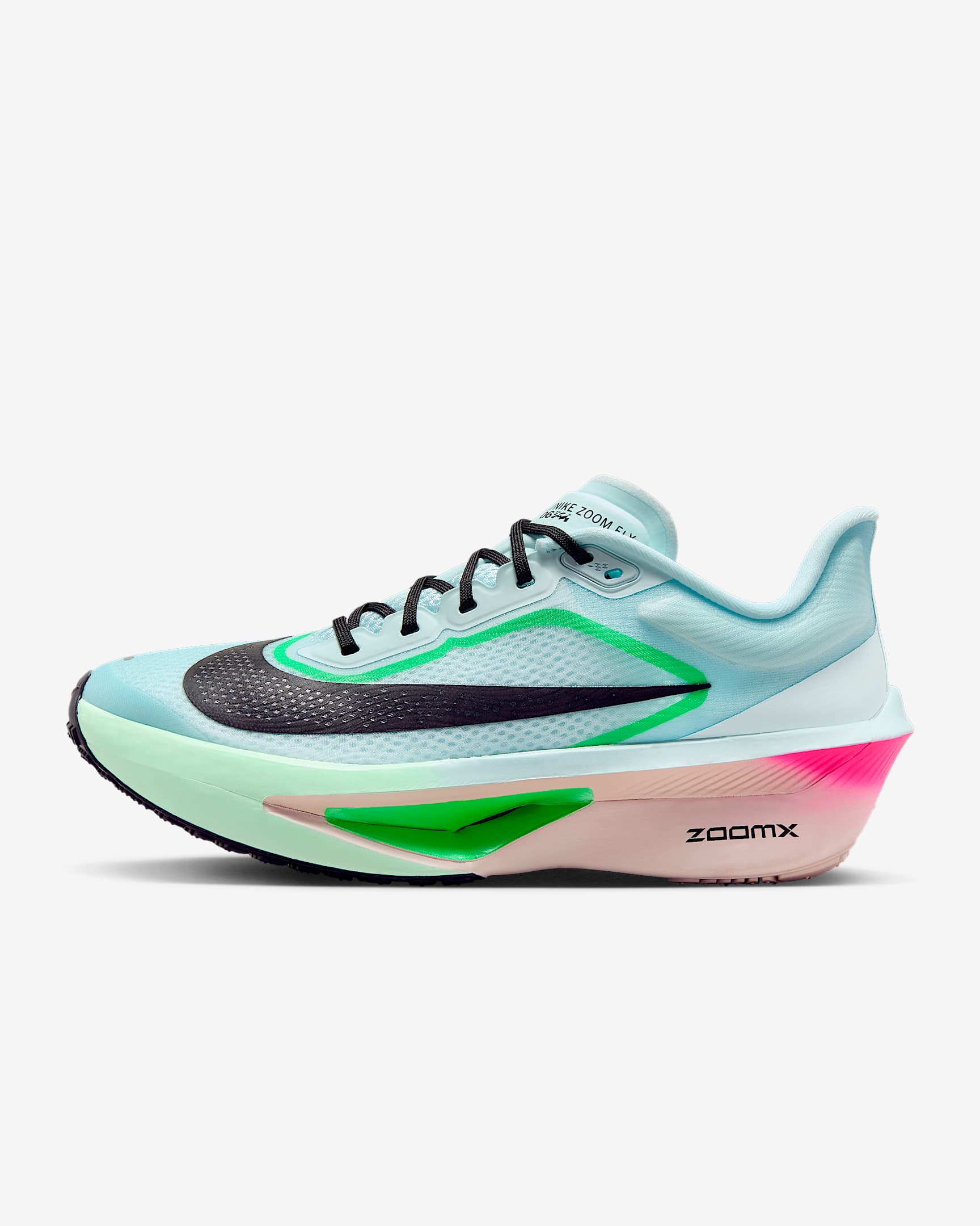 Nike Zoom Fly 6 女子公路竞速跑步鞋 - 冰河蓝/透明粉/惊喜绿/黑