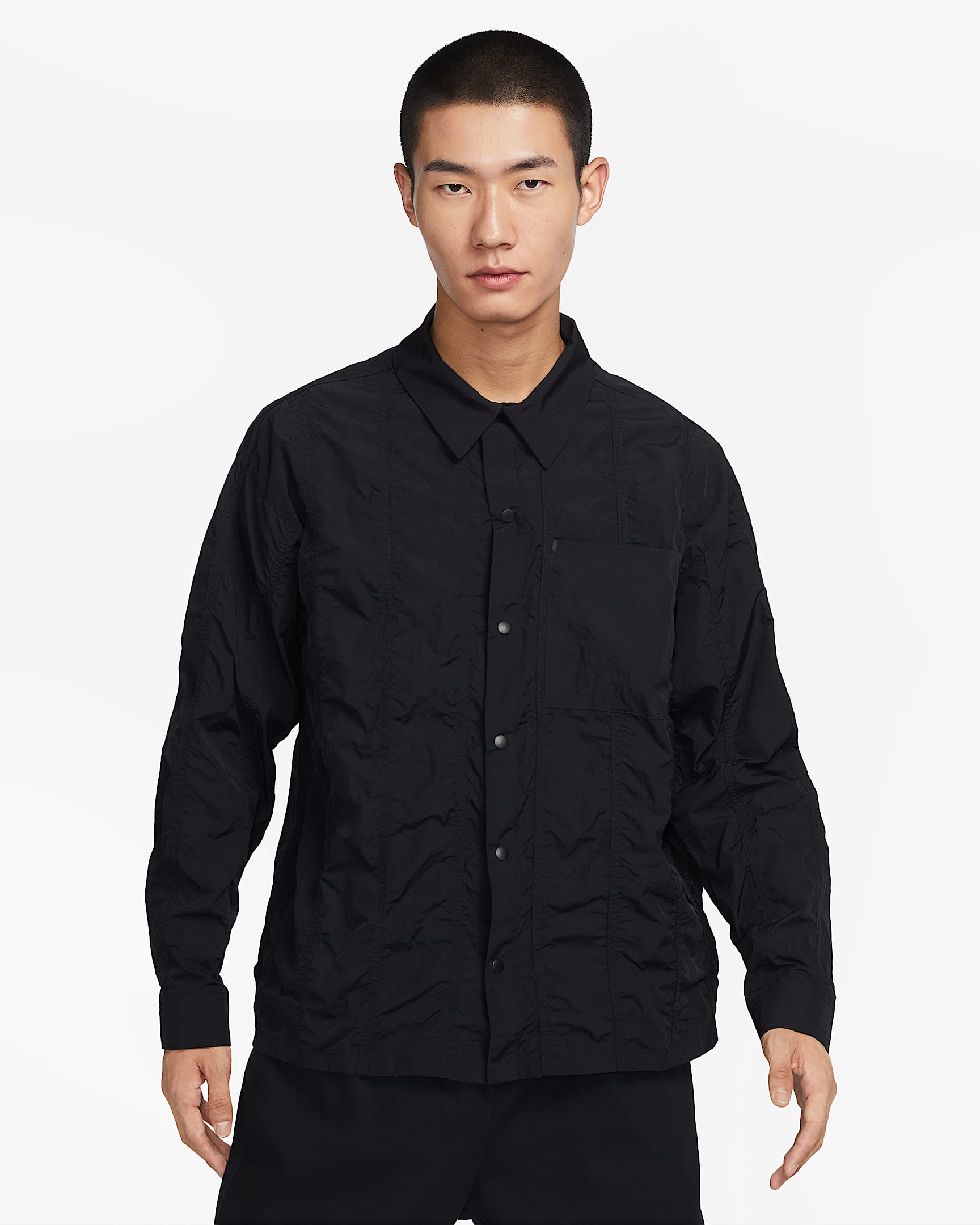 Nike Sportswear Tech Pack 男子防晒梭织长袖上衣 - 黑/黑