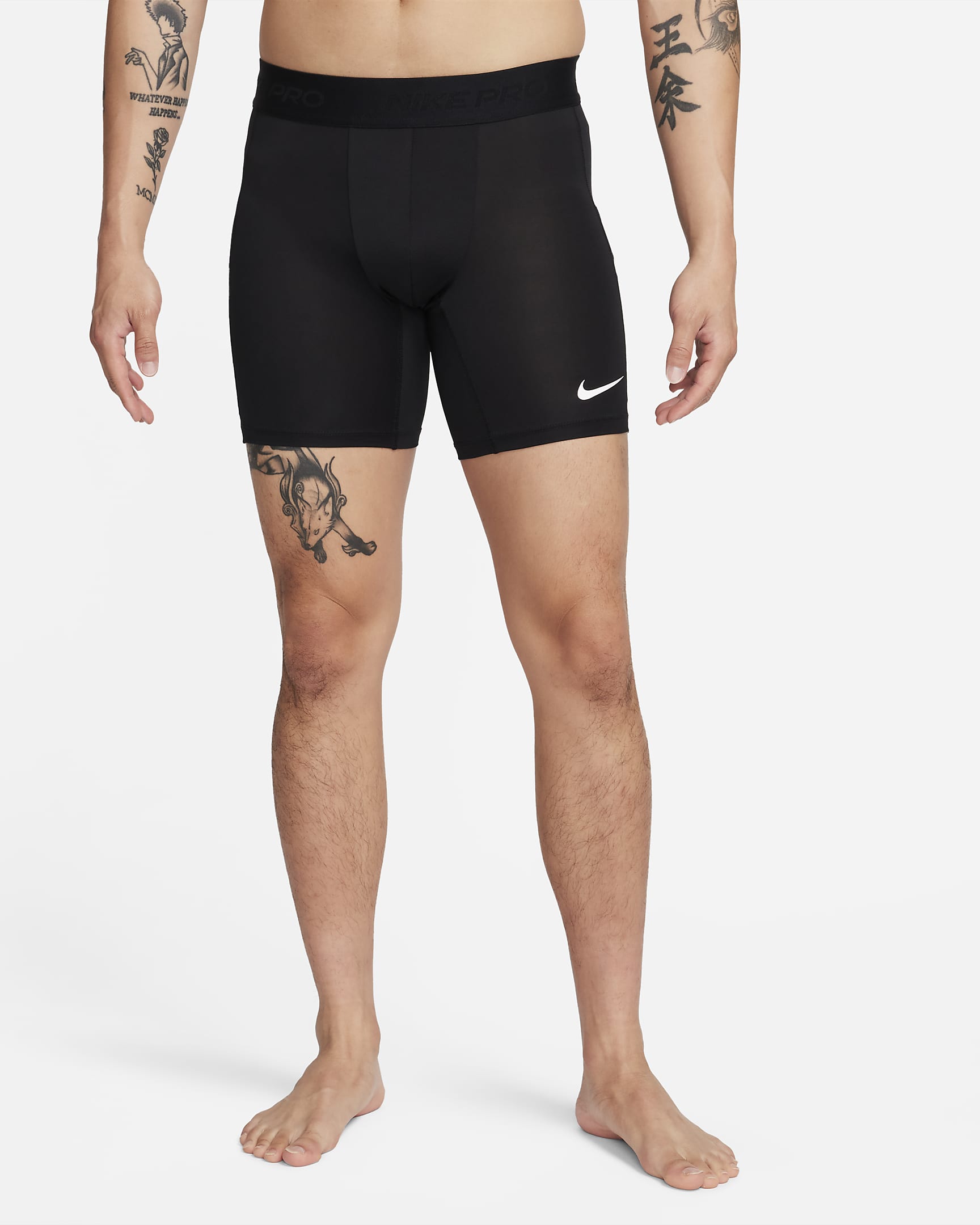 Nike Pro Dri-FIT 男子速干紧身训练短裤 - 黑/白色