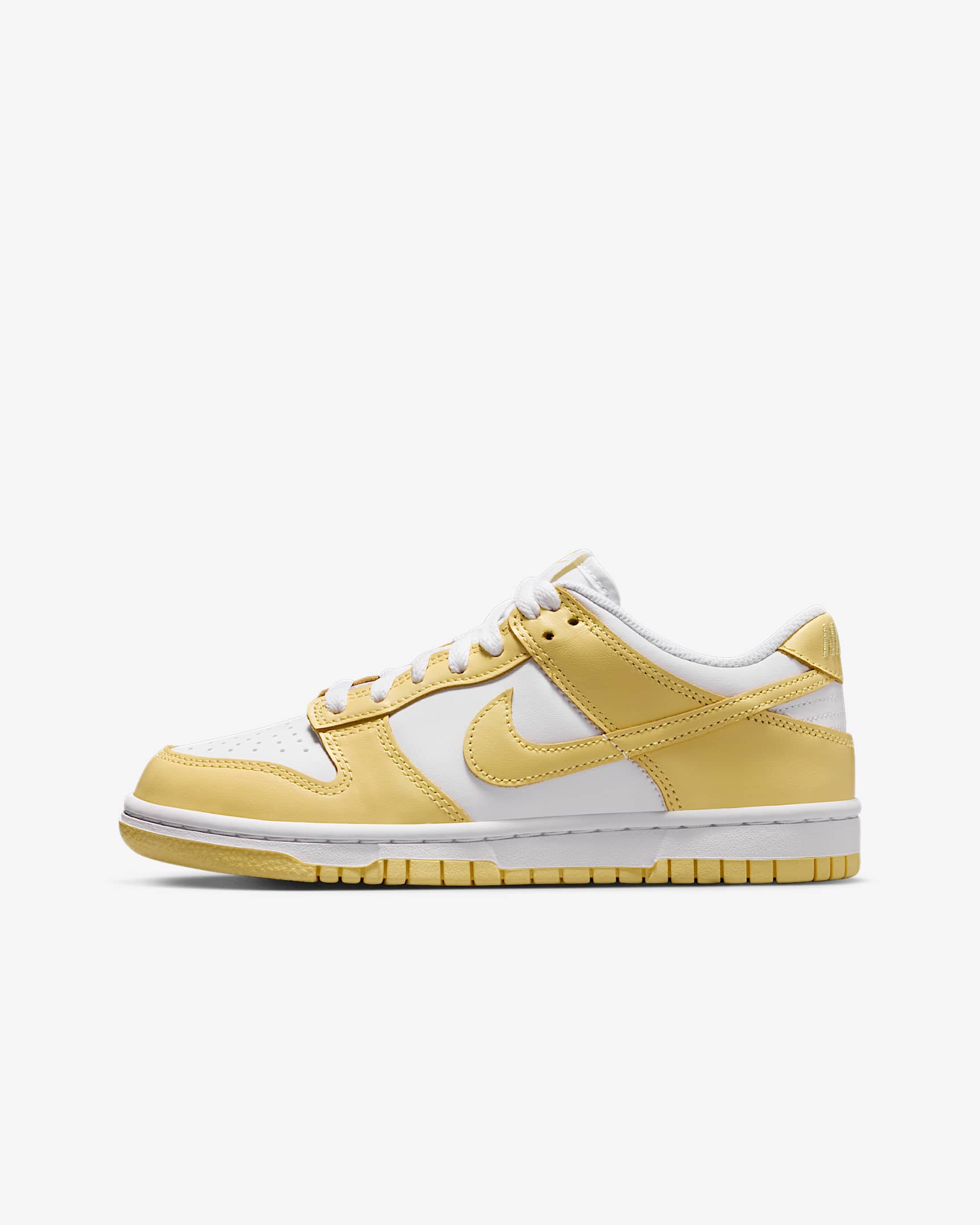 Nike Dunk Low 大童运动鞋板鞋 - 白色/柔黄/柔黄