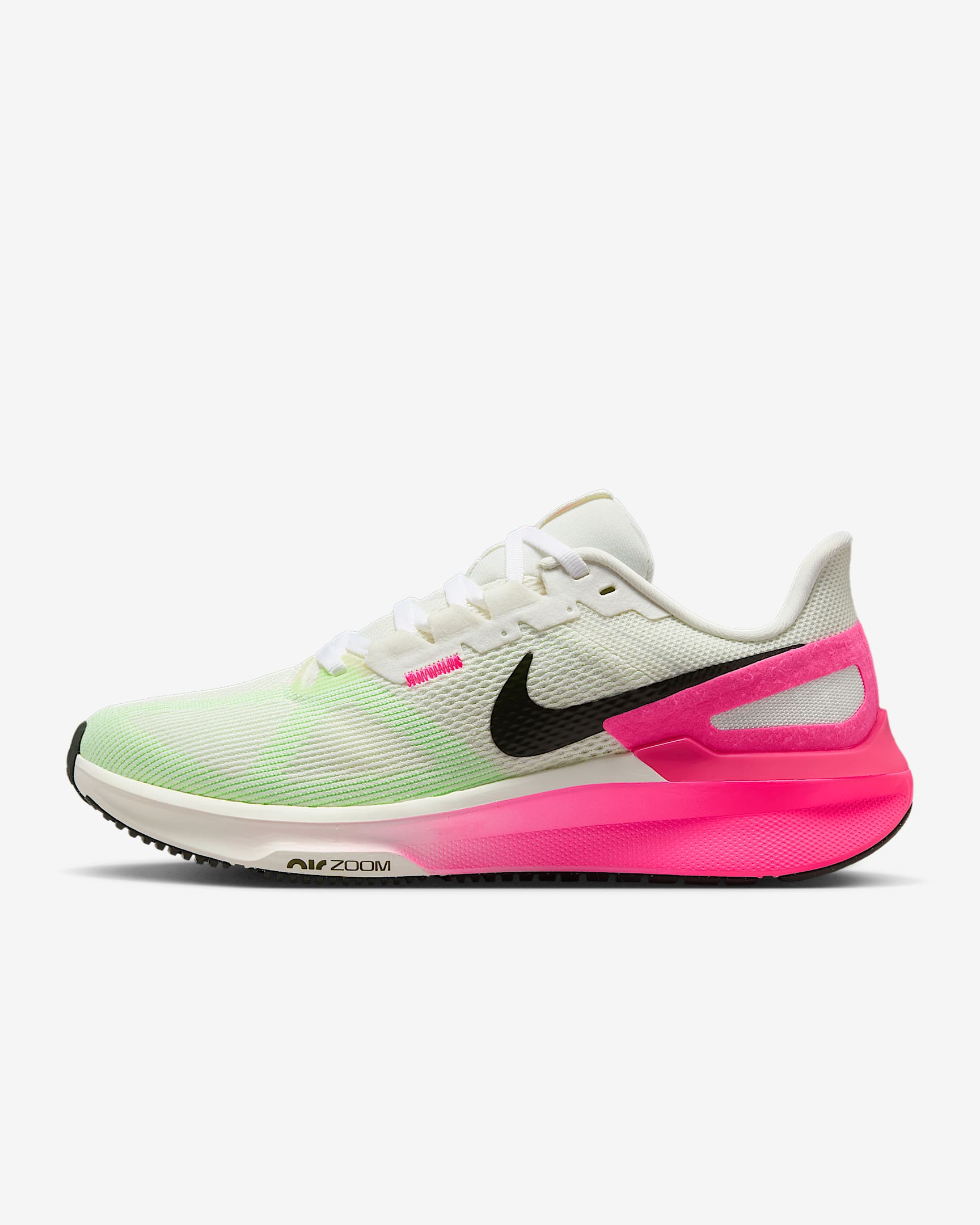 Nike Structure 25 女子公路跑步鞋 - 帆白/透明粉/亮深红/红杉绿