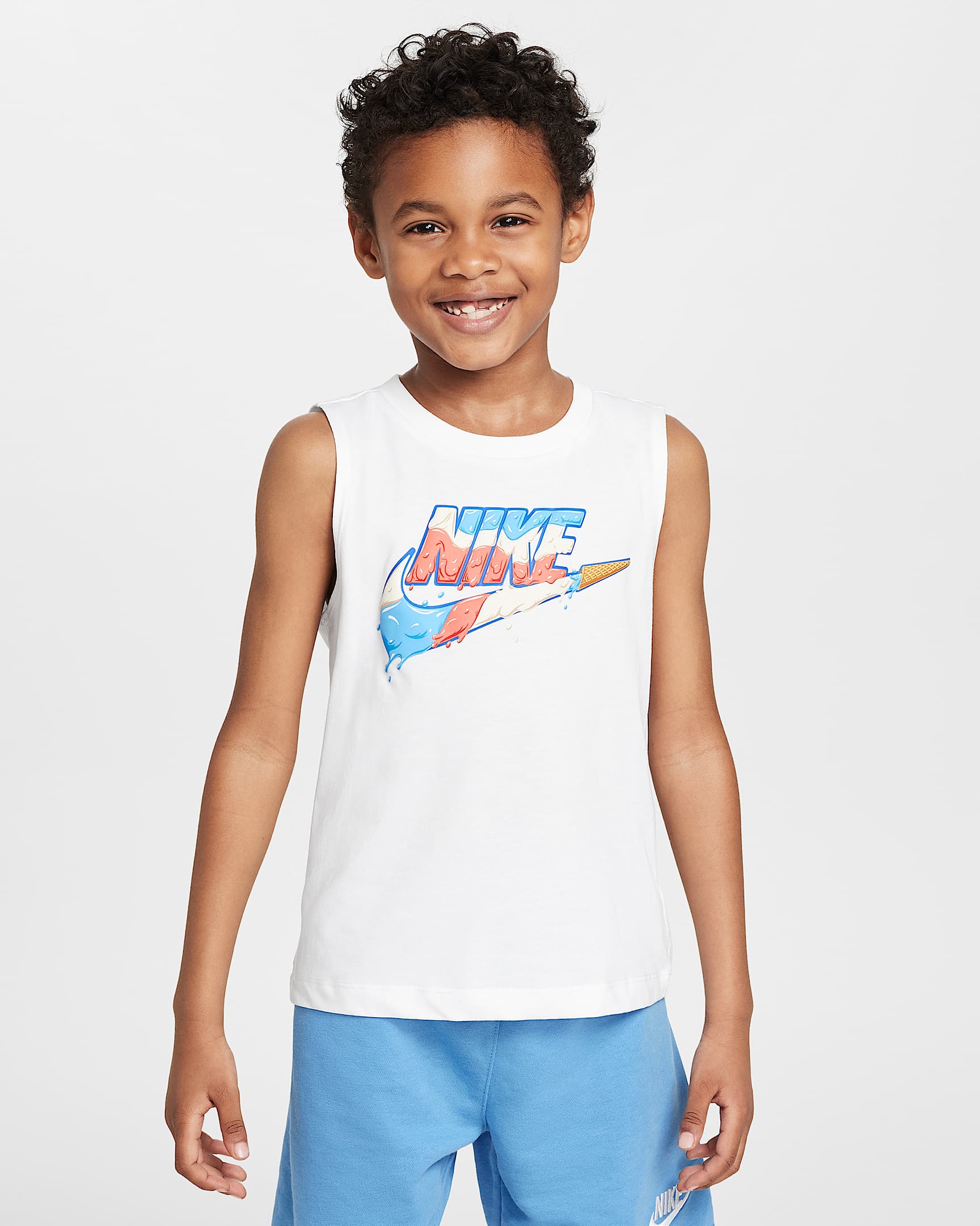Nike Futura 幼童冰淇淋印花背心 - 白色