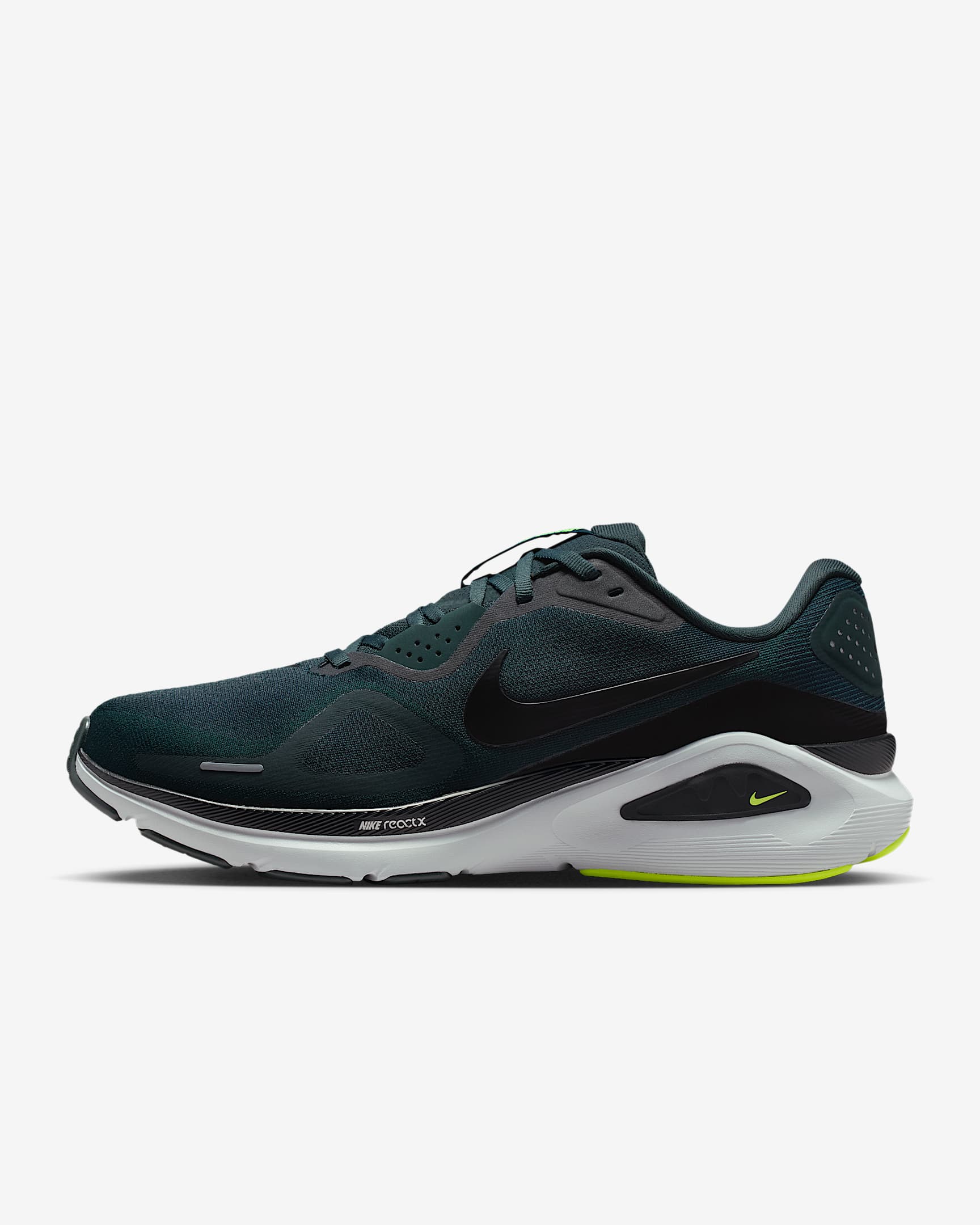Nike Structure 26 耐克稳程男子公路跑步鞋 - 海藻绿/荧光黄/白金色/黑