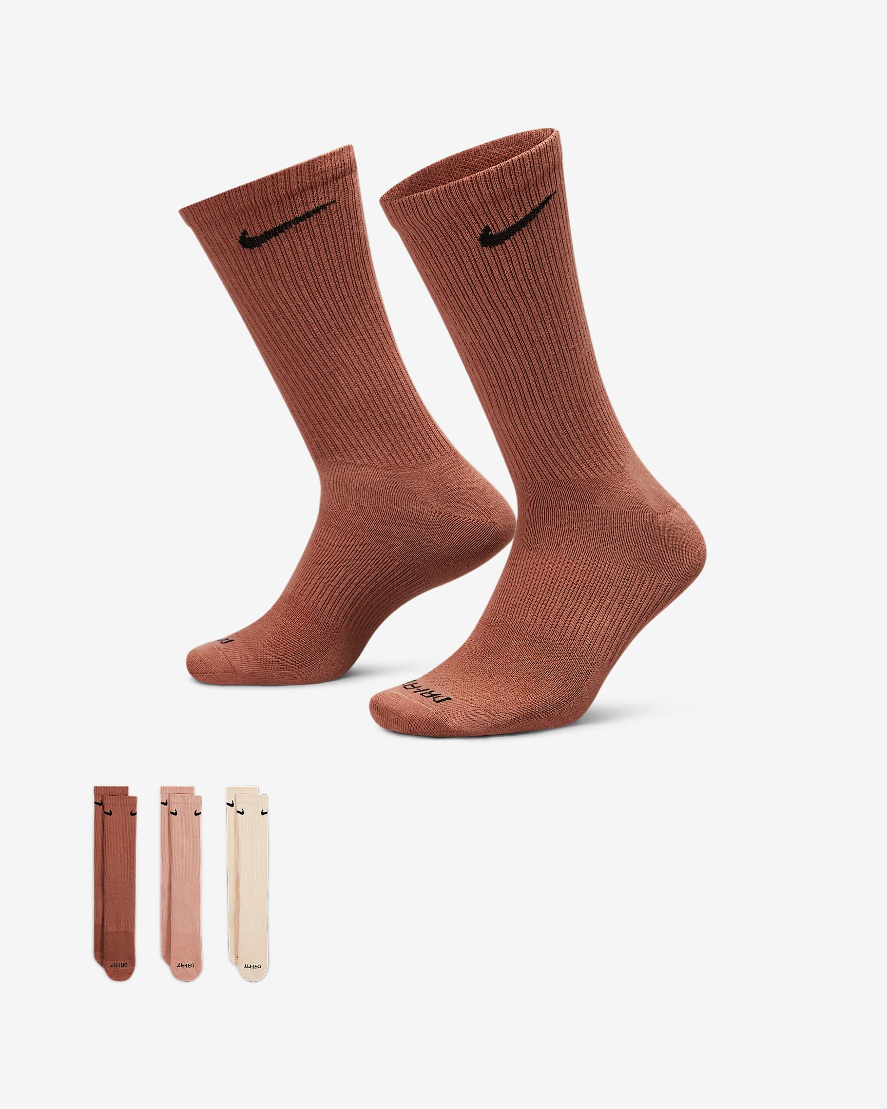 Nike Everyday Plus Lightweight 速干中筒训练袜(3 双) - 多色