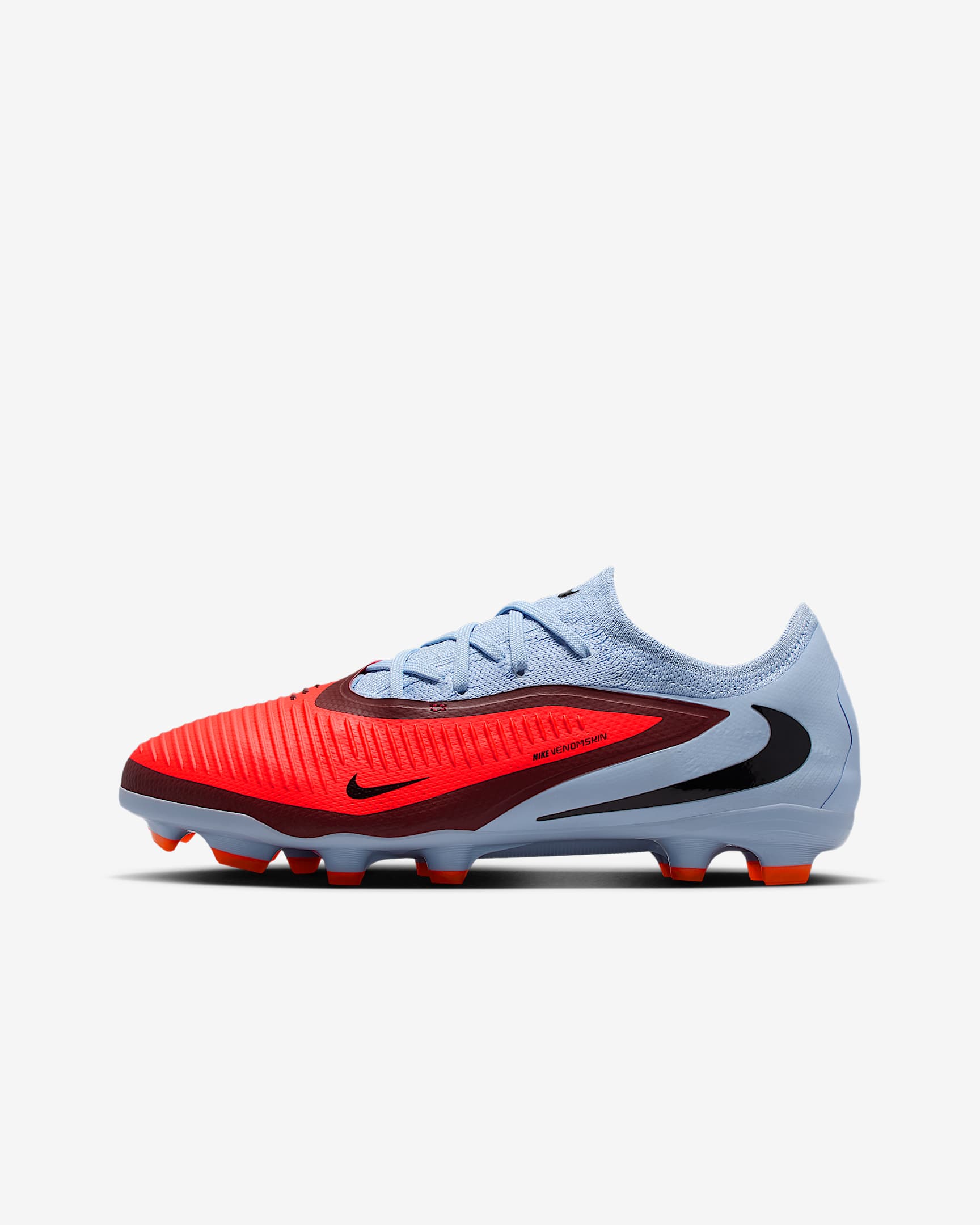 Nike Jr. Phantom 6 Low Pro 耐克暗煞系列大童 MG 多种场地低帮足球鞋 - 浅宝石蓝/黑/亮深红