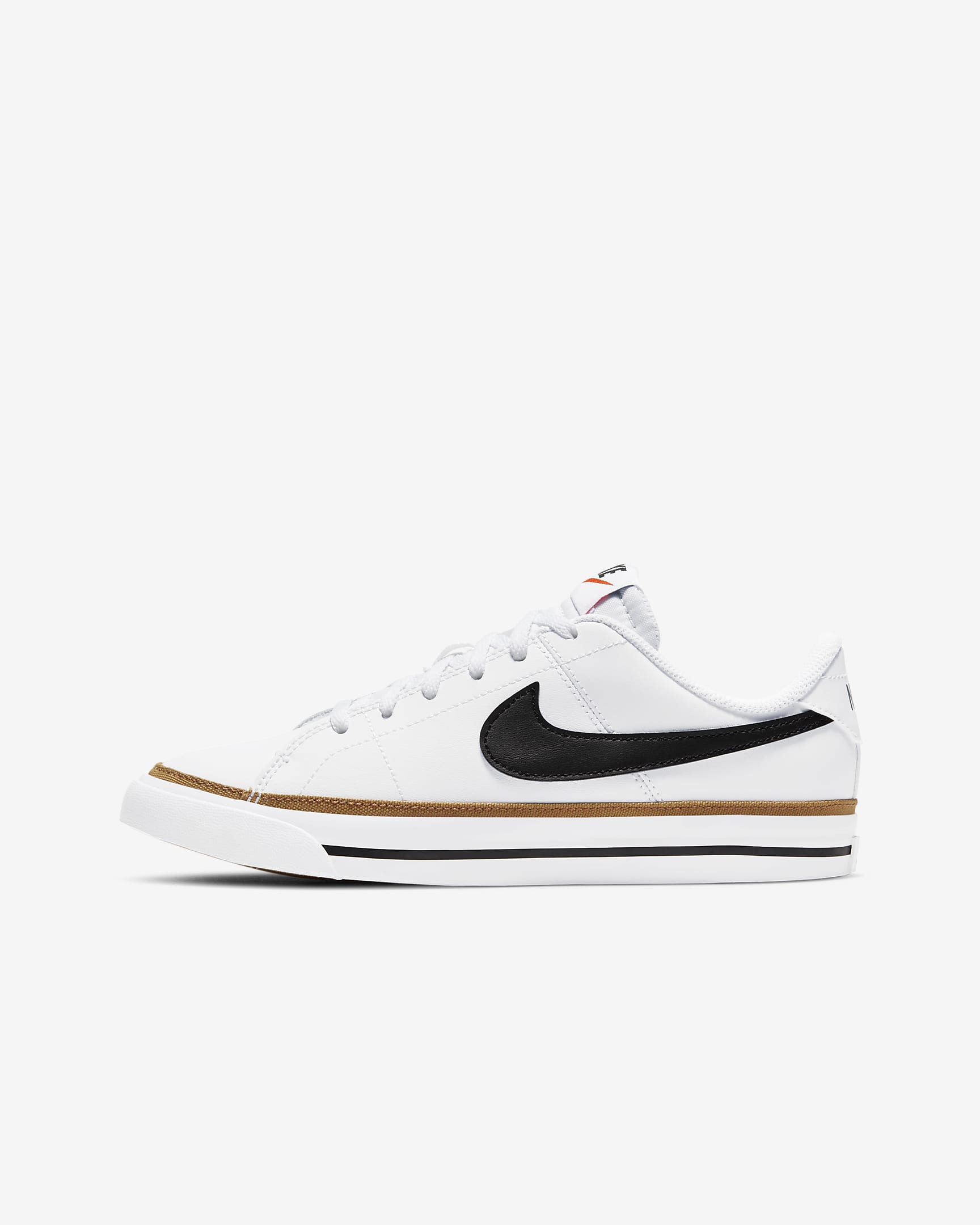 Nike Court Legacy 大童运动鞋板鞋 - 白色/沙漠黄褐/橡皮浅褐/黑