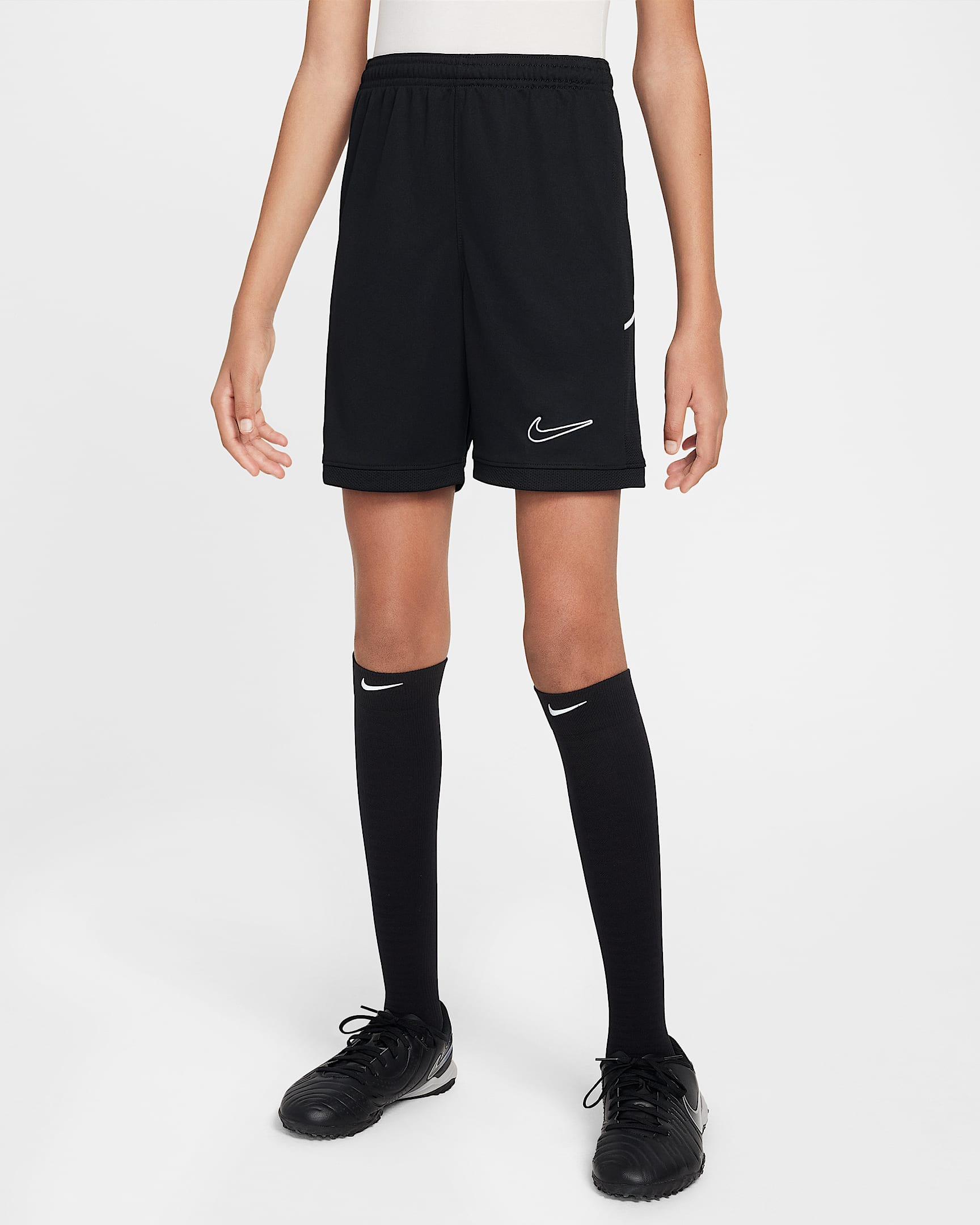 Nike Academy Dri-FIT 大童速干足球短裤 - 黑/黑/白色