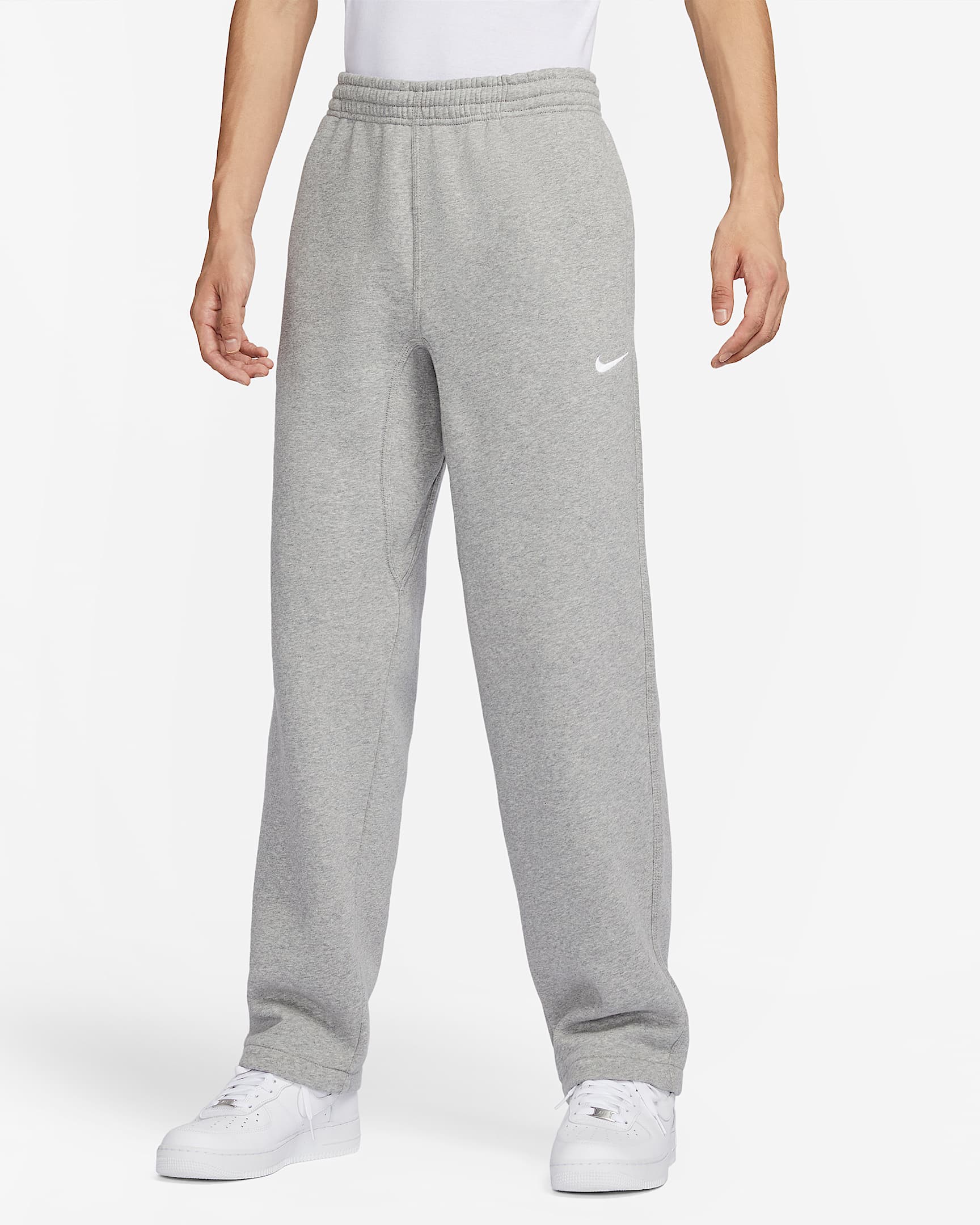 Nike Club Fleece 男子直筒加绒长裤 - 调色暗灰/白色