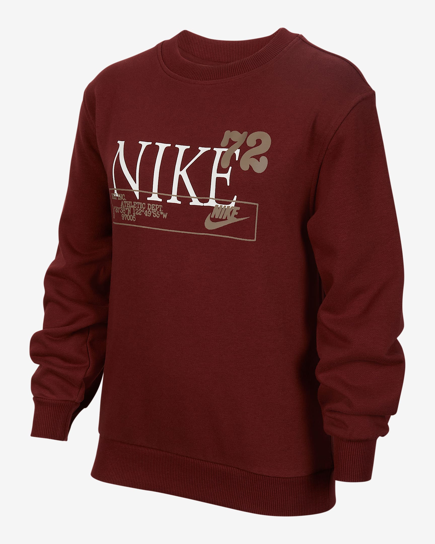 Nike Sportswear 大童圆领针织运动衫 - 暗队红