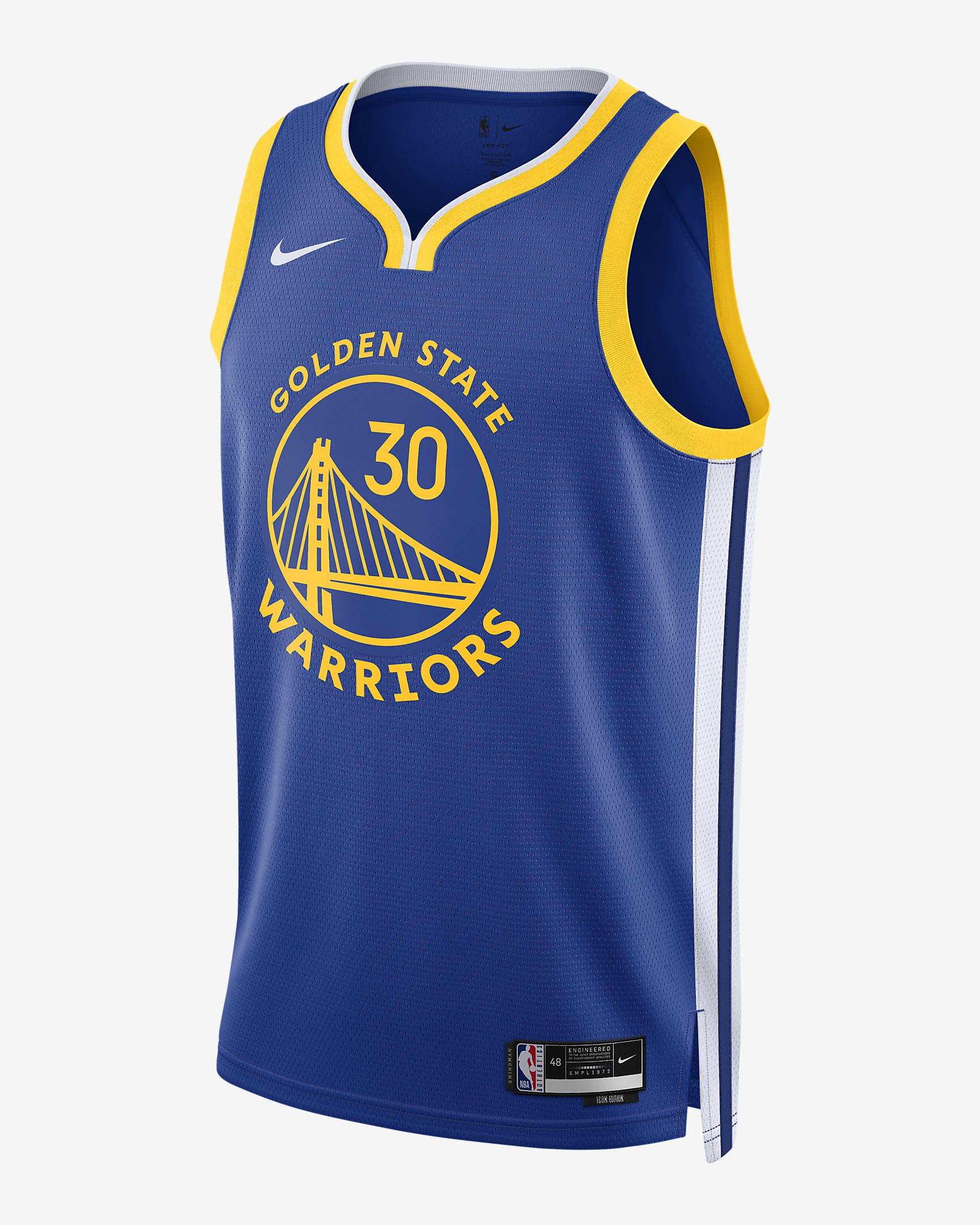 金州勇士队 Icon Edition Nike Dri-FIT NBA Swingman Jersey 男子透气速干球衣 - 灯草蓝