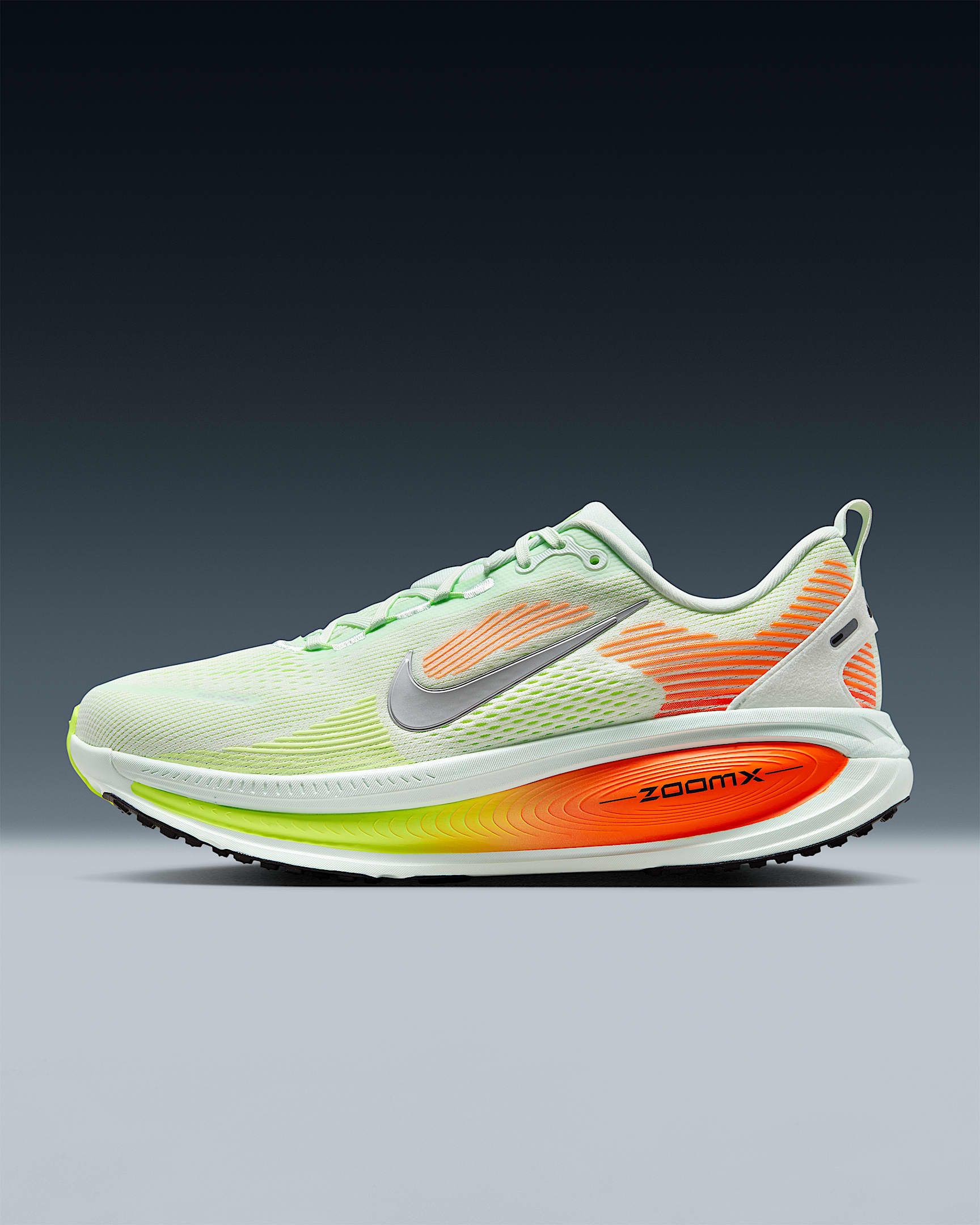 Nike Vomero 18 耐克迈柔男子公路跑步鞋 - 微绿/橙红/微黄绿/金属银