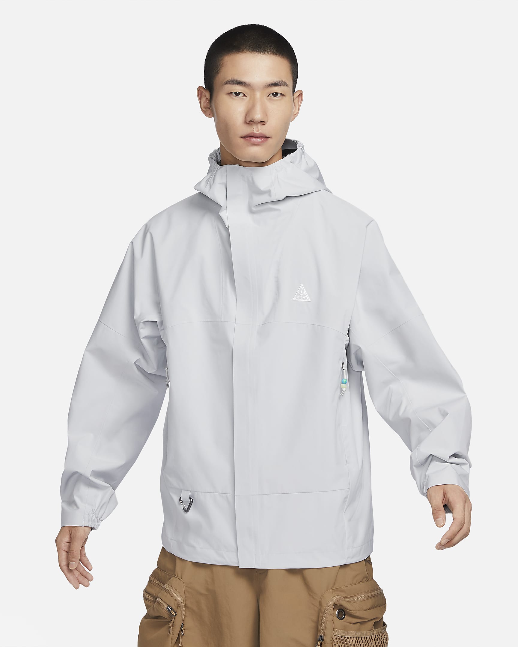 Nike ACG Storm-FIT "Cascade Rains" 男子防风拒水全长拉链开襟夹克 - 尘光子色/山峰白