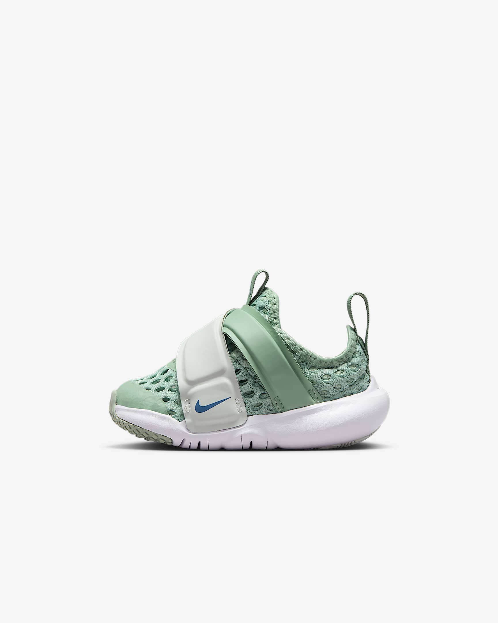 Nike Flex Advance BR 耐克小飞碟婴童大网眼透气易穿脱运动鞋 - 温和灰绿/浅银/白色/雷雨蓝