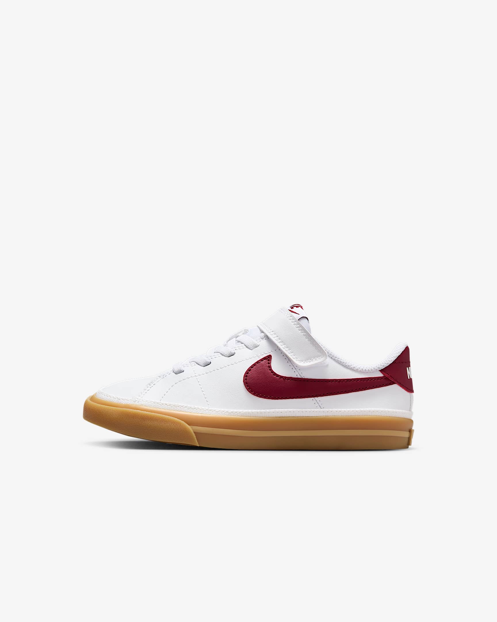 Nike Court Legacy 幼童易穿脱运动鞋板鞋 - 白色/橡皮黄/队红