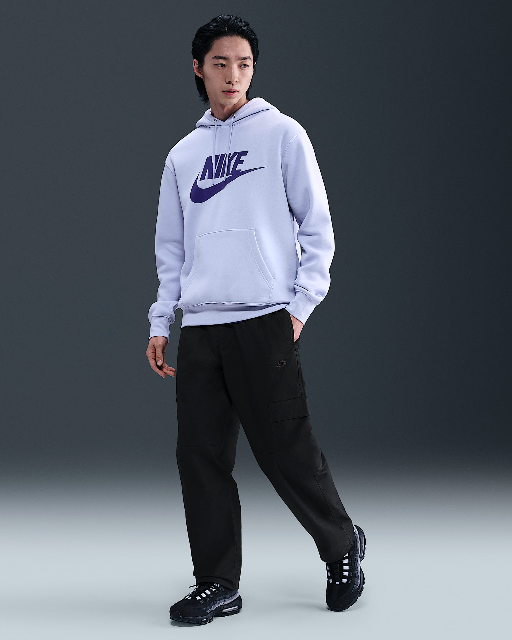 Nike Sportswear Club 男子梭织工装长裤 - 黑/黑