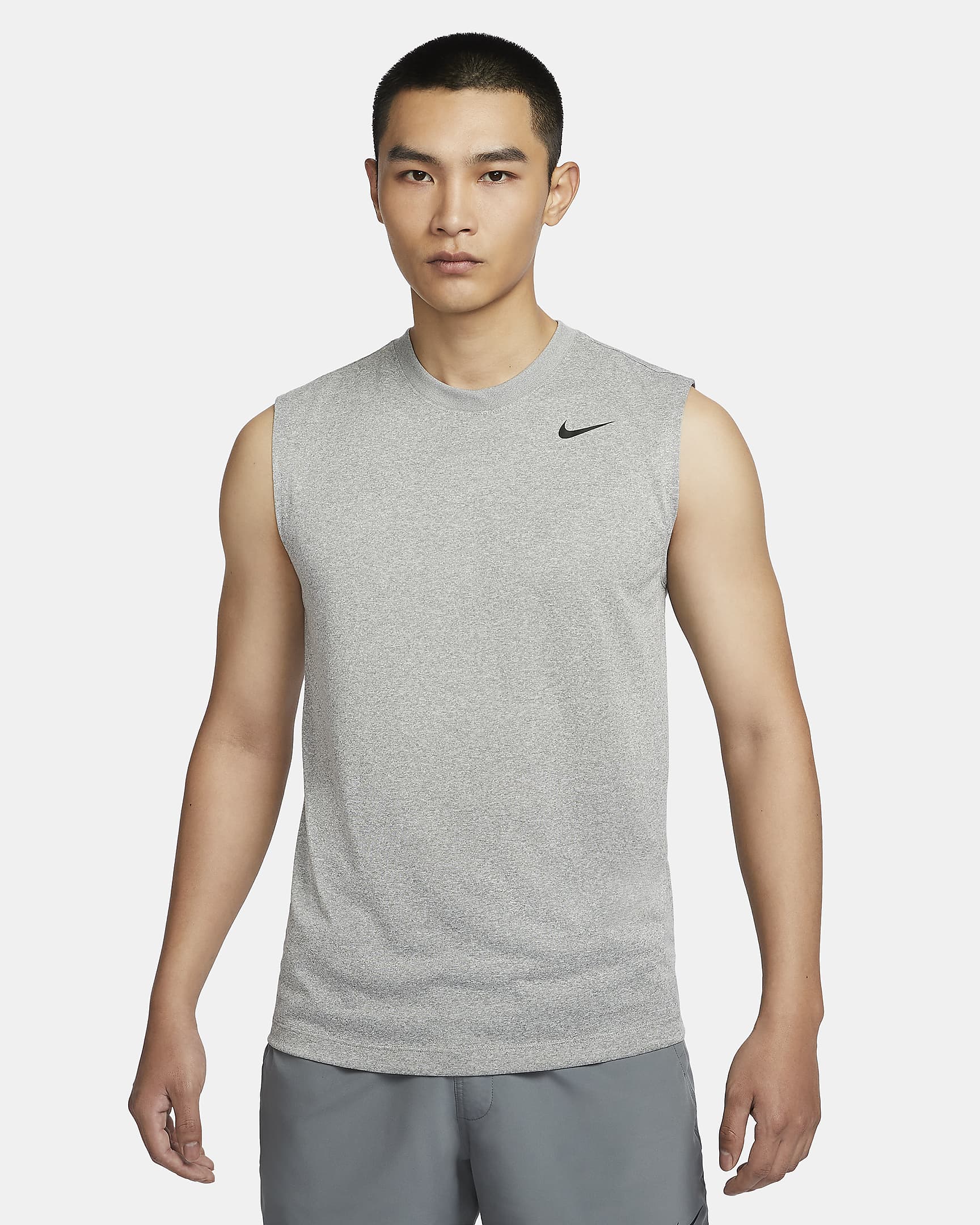 Nike Dri-FIT Legend 男子速干无袖训练T恤 - 滚动灰/银/调色/黑