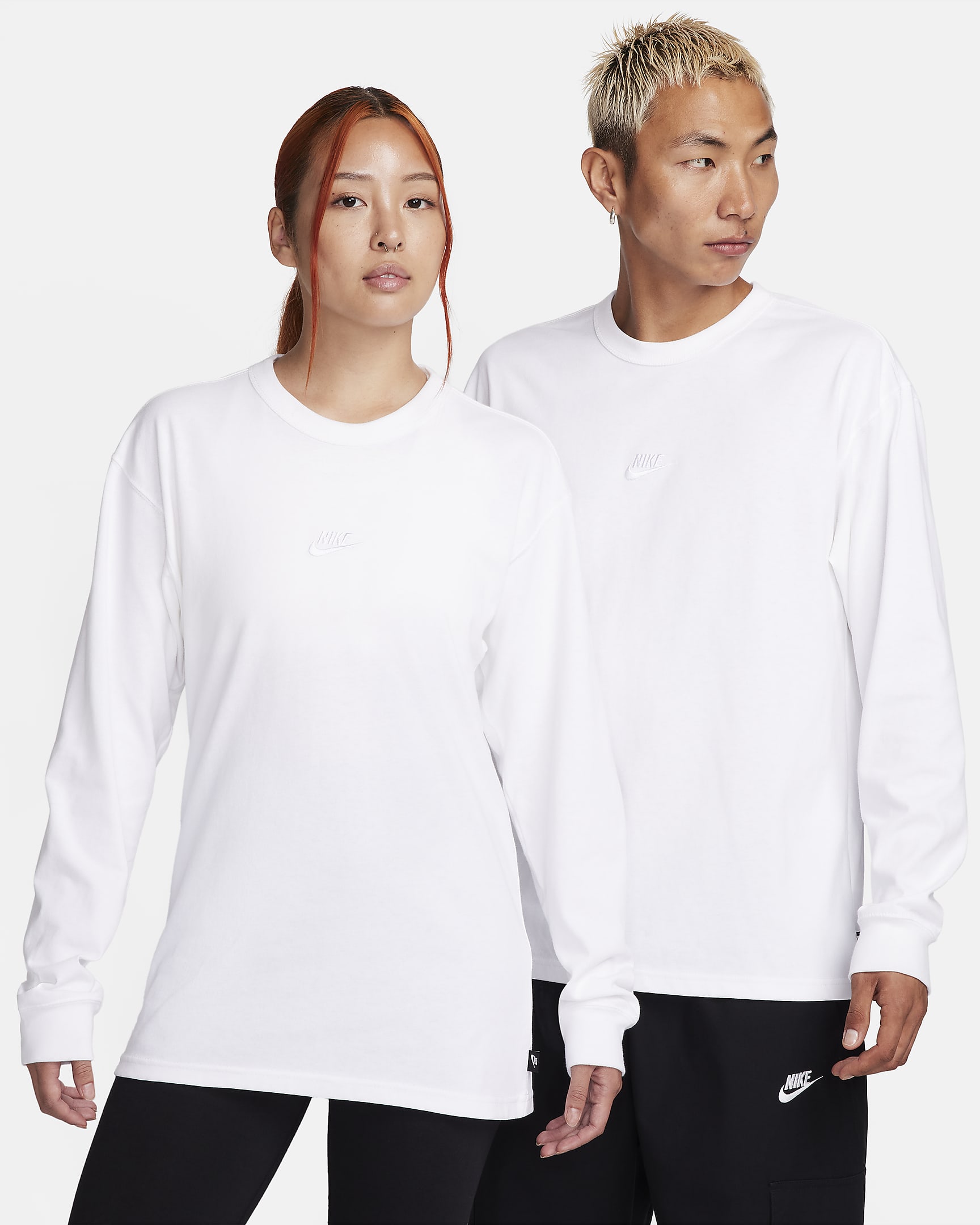 Nike Sportswear Premium Essentials 男子长袖T恤 - 白色/白色