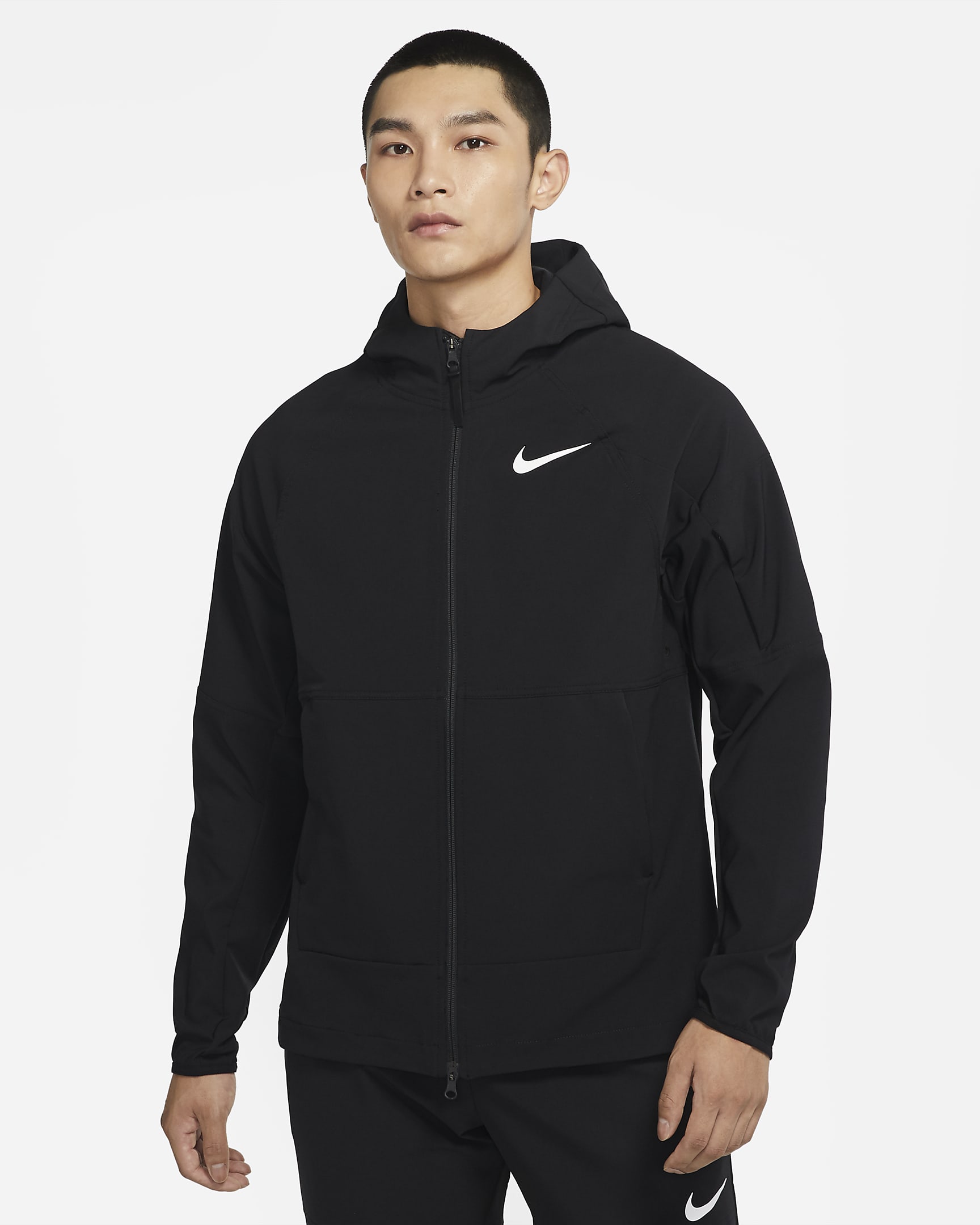 Nike Pro Flex Vent Max 男子冬季款薄绒里料训练夹克 - 黑/白色