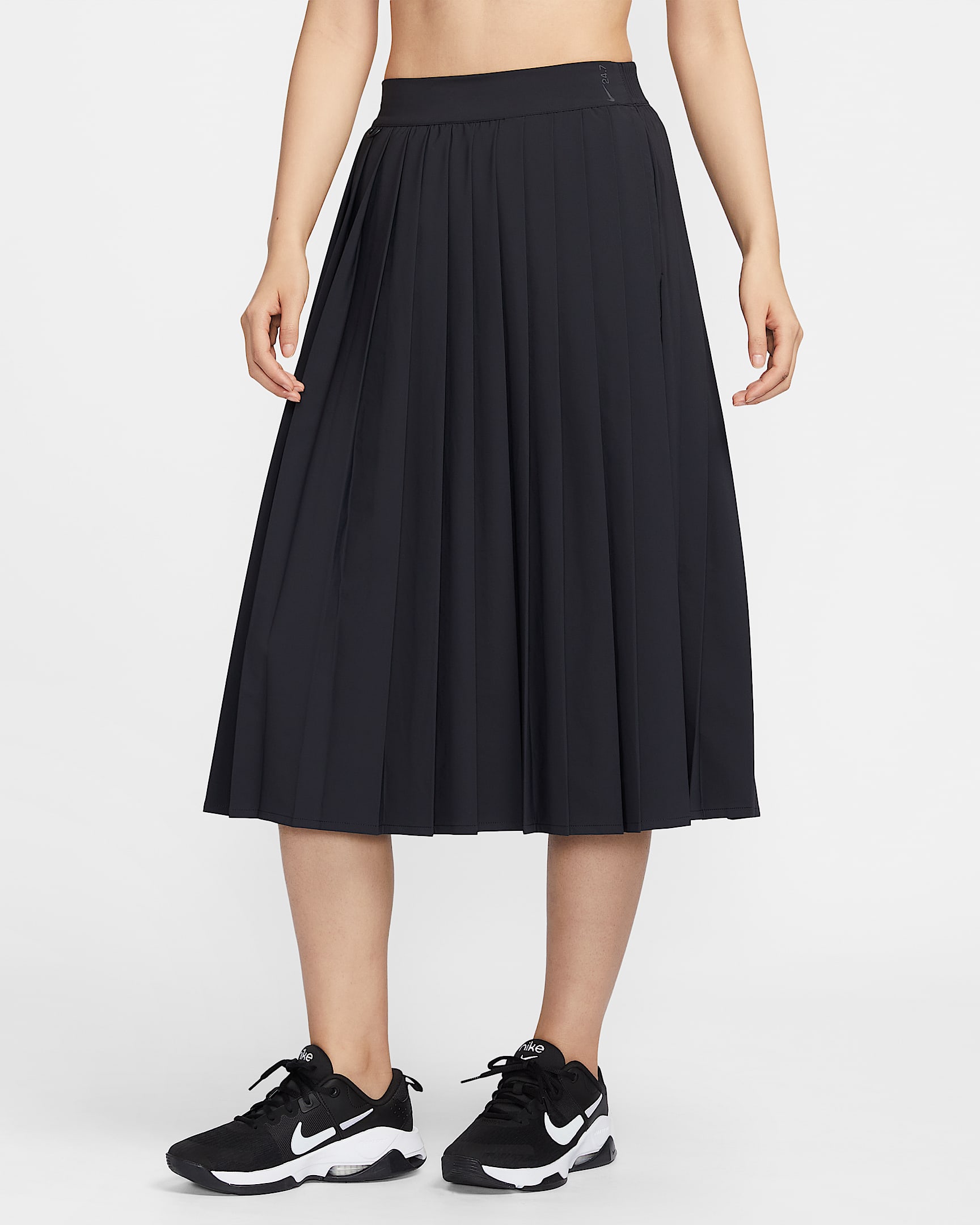 Nike 24.7 PerfectStretch Dri-FIT 女子速干褶裥半身裙 - 黑/暗烟灰