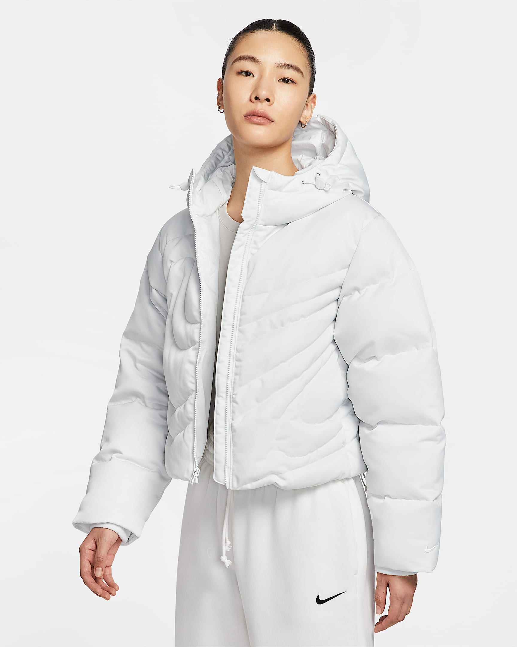 Nike Sportswear Swoosh Series Therma-FIT 女子 Oversize 风羽绒夹克 - 山峰白/山峰白