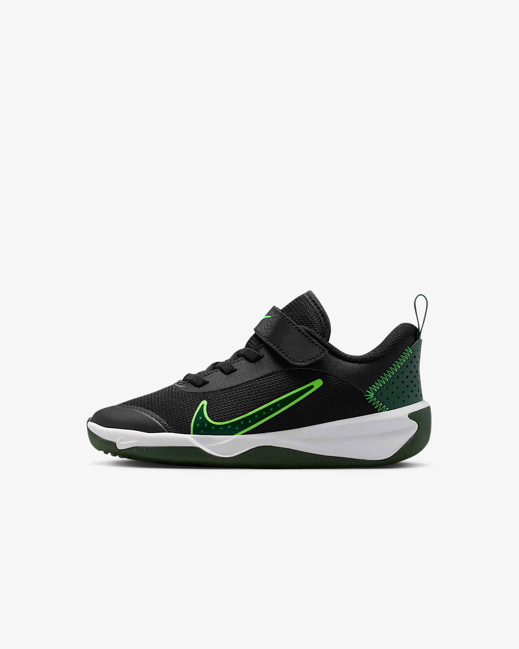 Nike Omni Multi-Court 幼童平衡车综合运动鞋 - 黑/冲击绿/冷杉绿