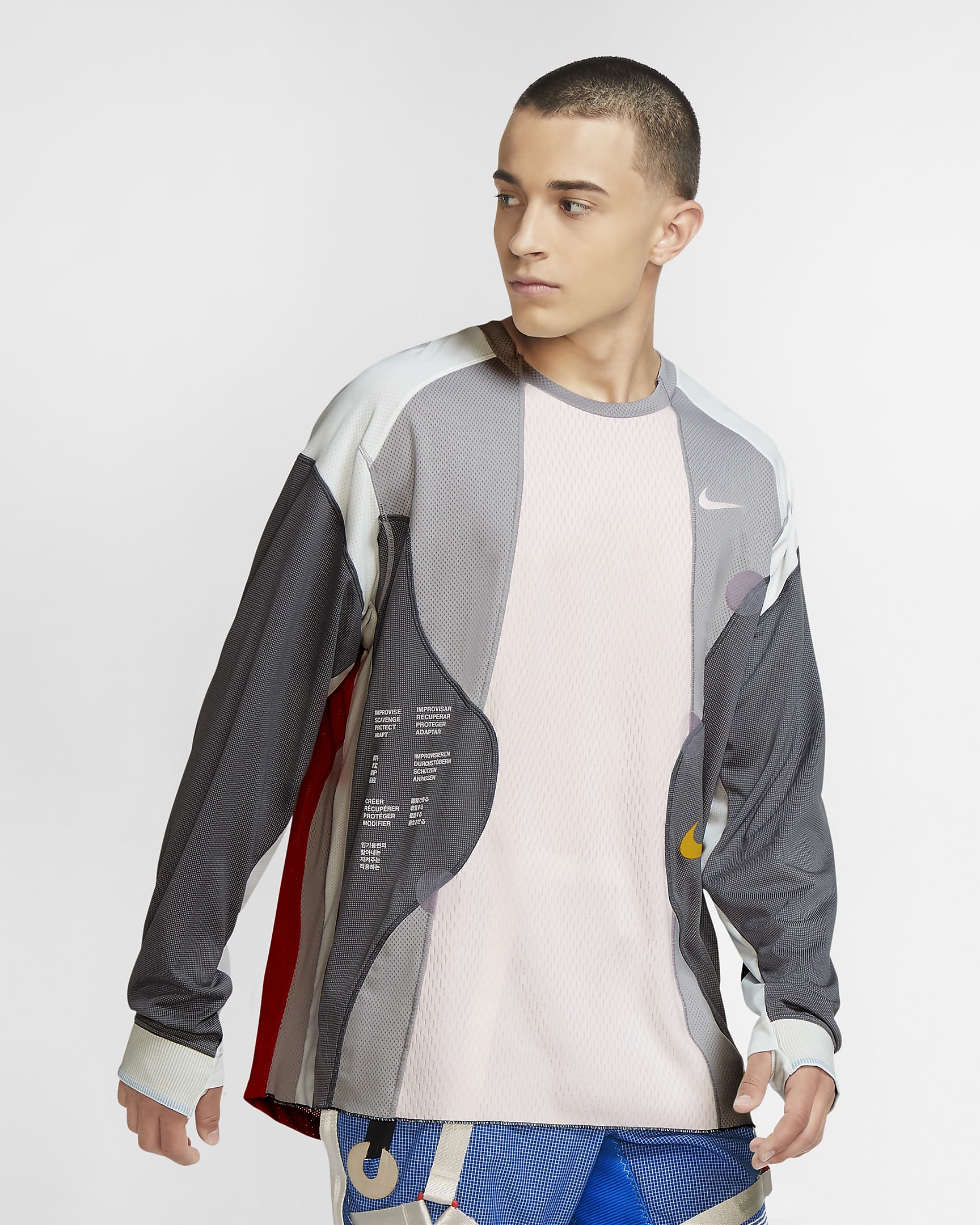Nike ISPA 男子长袖上衣 - 暗灰/大气灰/山峰白