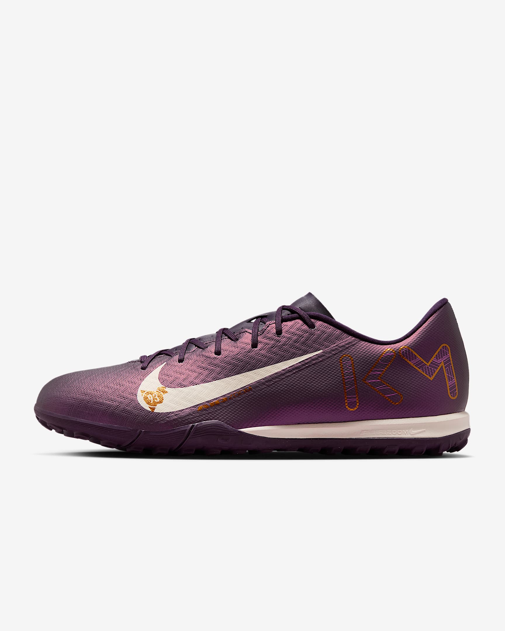 Nike Mercurial Vapor 16 Academy "Kylian Mbappé" 耐克刺客系列姆巴佩男/女人造场地低帮足球鞋 - 华丽紫/淡象牙白