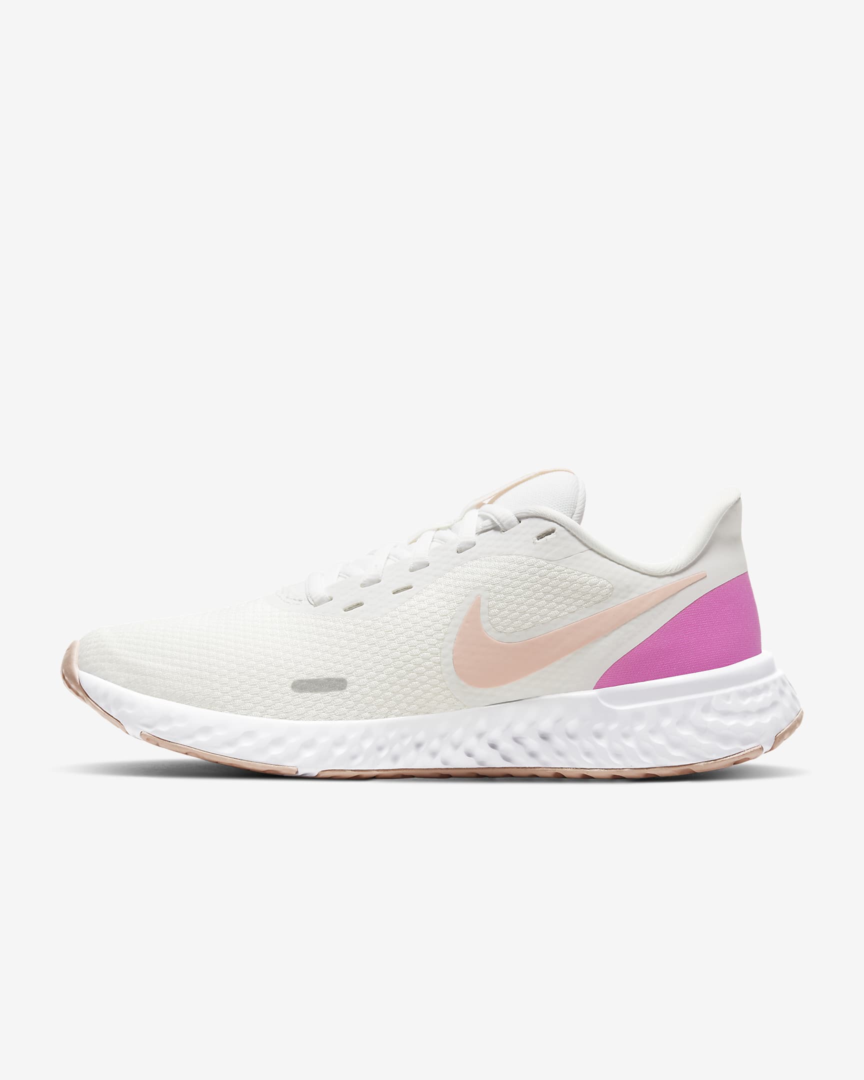 Nike Revolution 5 女子跑步鞋 - 山峰白/火焰粉/水洗珊瑚红