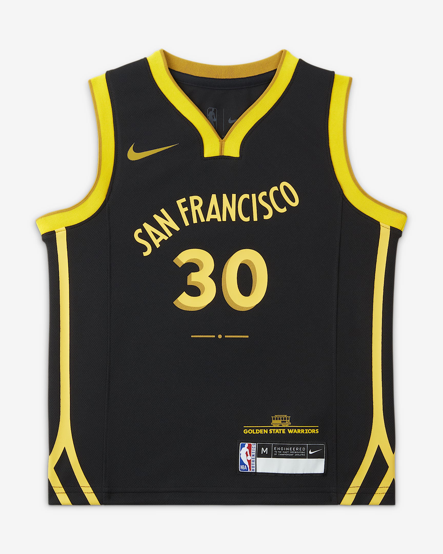 2023/24 赛季金州勇士队 (Stephen Curry) City Edition Nike NBA Jersey 幼童球衣 - 黑