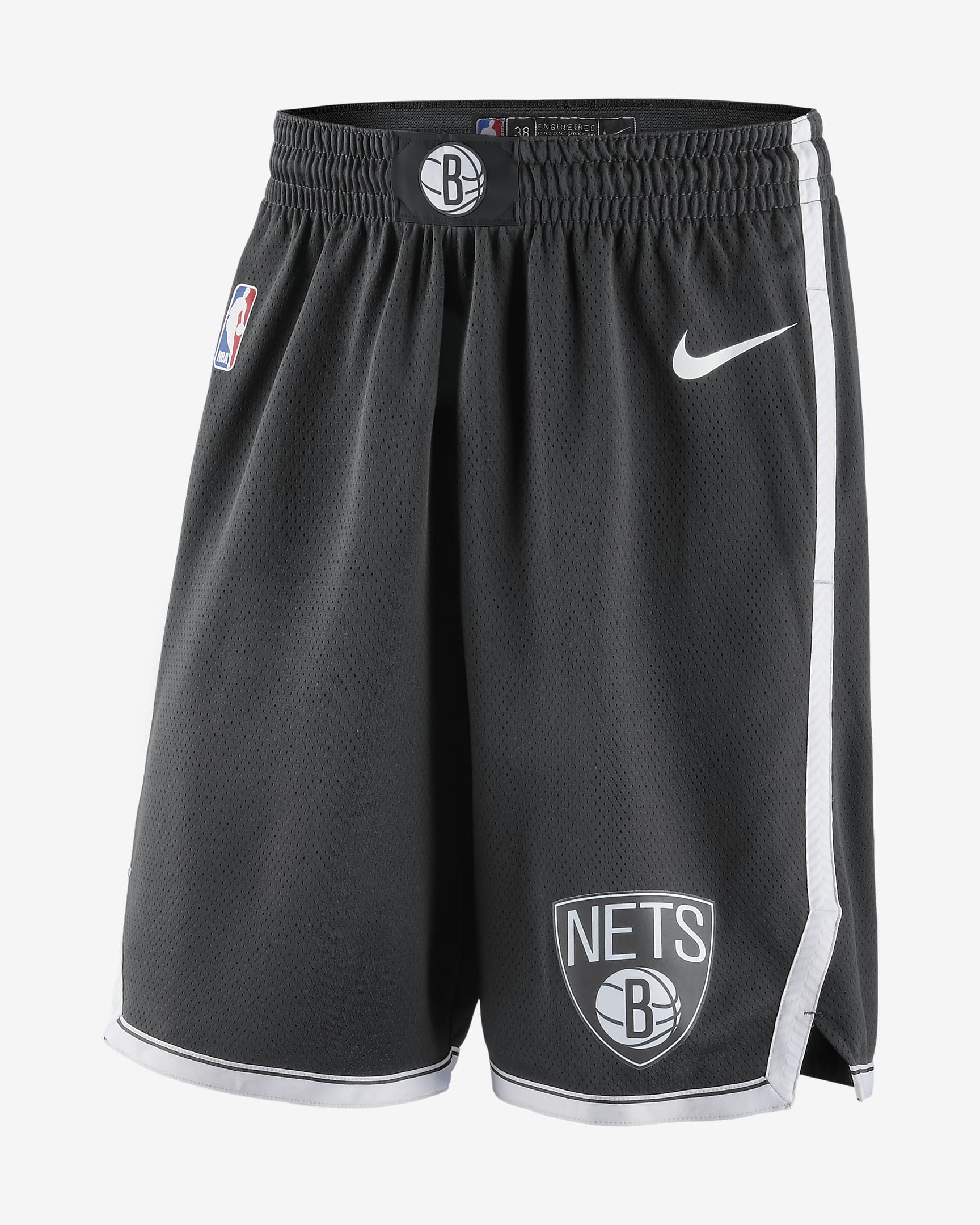 布鲁克林篮网队 Icon Edition Nike NBA Swingman 男子短裤 - 黑/白色