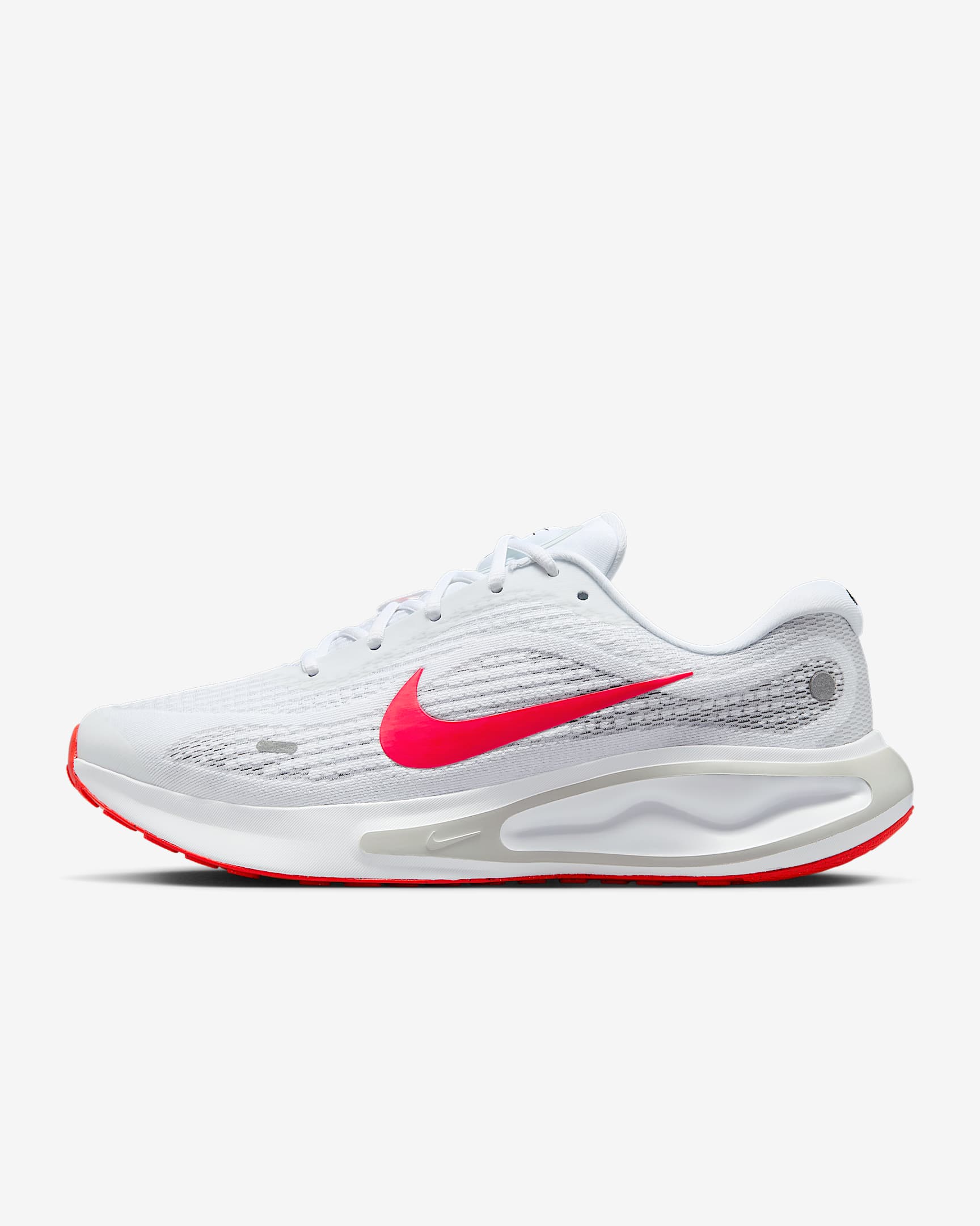 Nike Journey Run 男子透气公路跑步鞋 - 白色/狼灰/白金色/亮深红